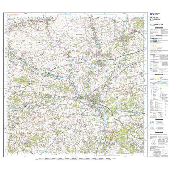 Landranger Active 184 Salisbury & The Plain, Amesbury Map With Digital Version