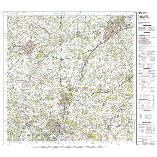 Landranger Active 185 Winchester & Basingstoke, Andover & Romsey Map With Digital Version