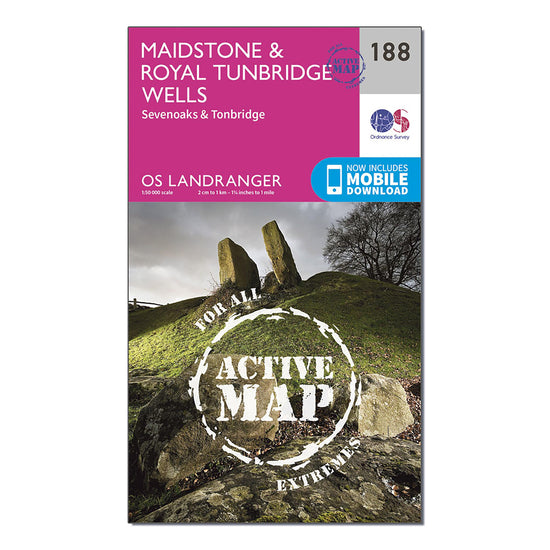 Landranger Active 188 Maidstone & Royal Tunbridge Wells Map With Digital Version