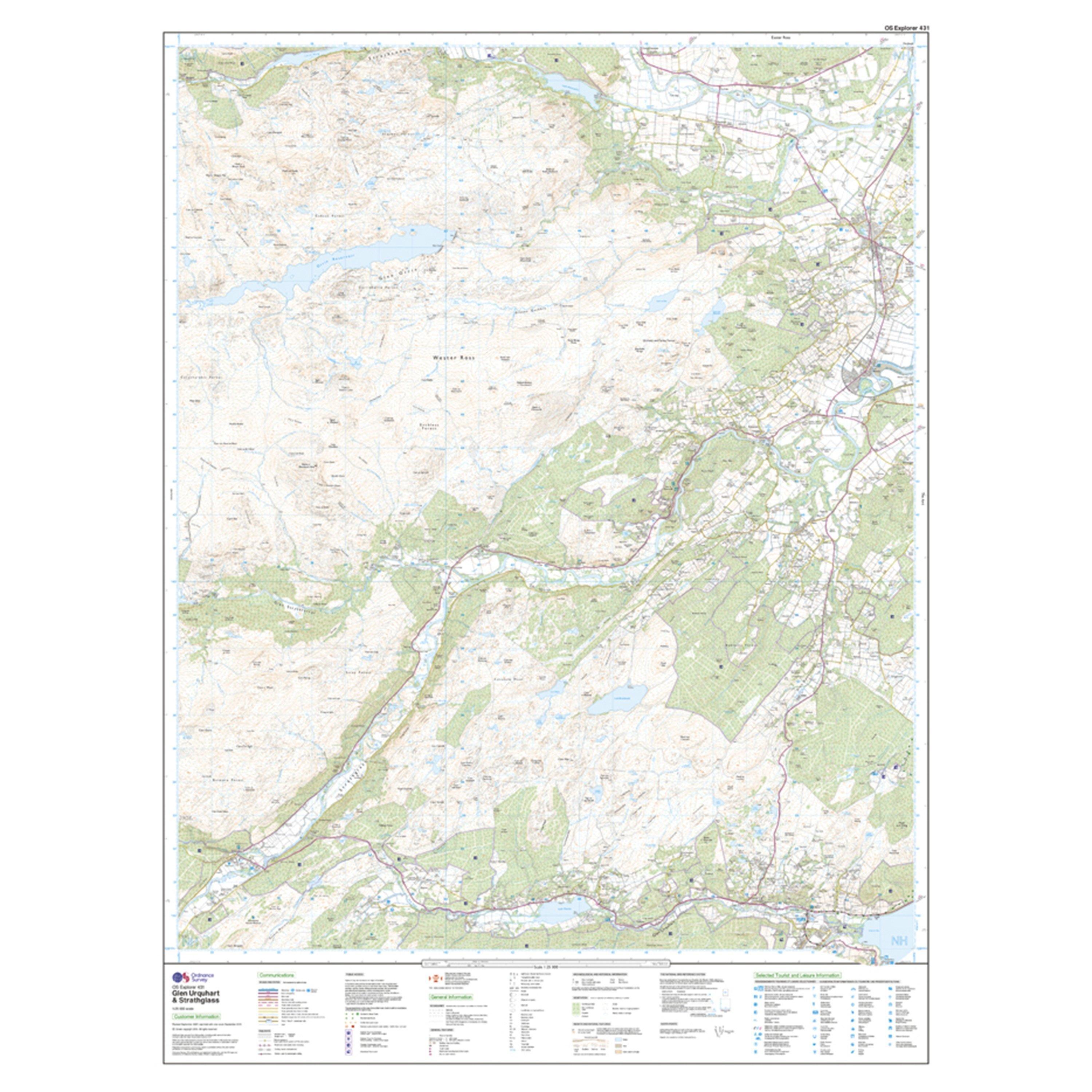 Explorer 431 Glen Urquhart & Strathglass Map With Digital Version