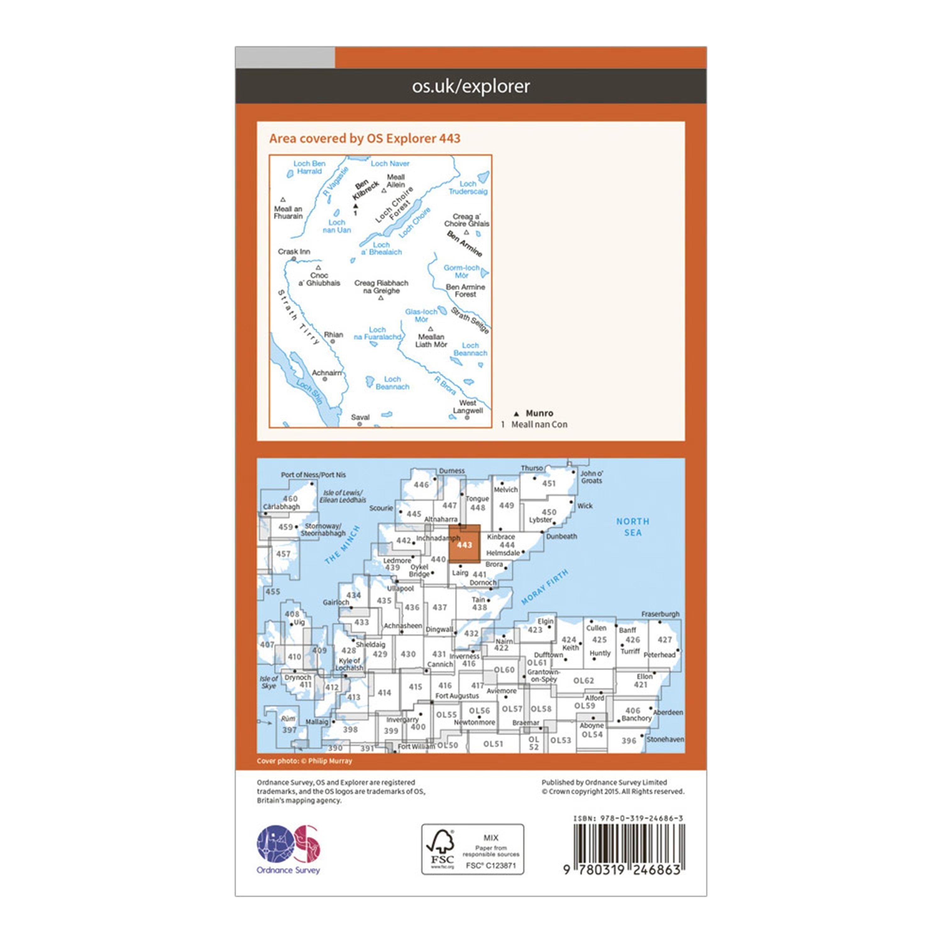 Explorer 443 Ben Klibreck & Ben Armine Map With Digital Version