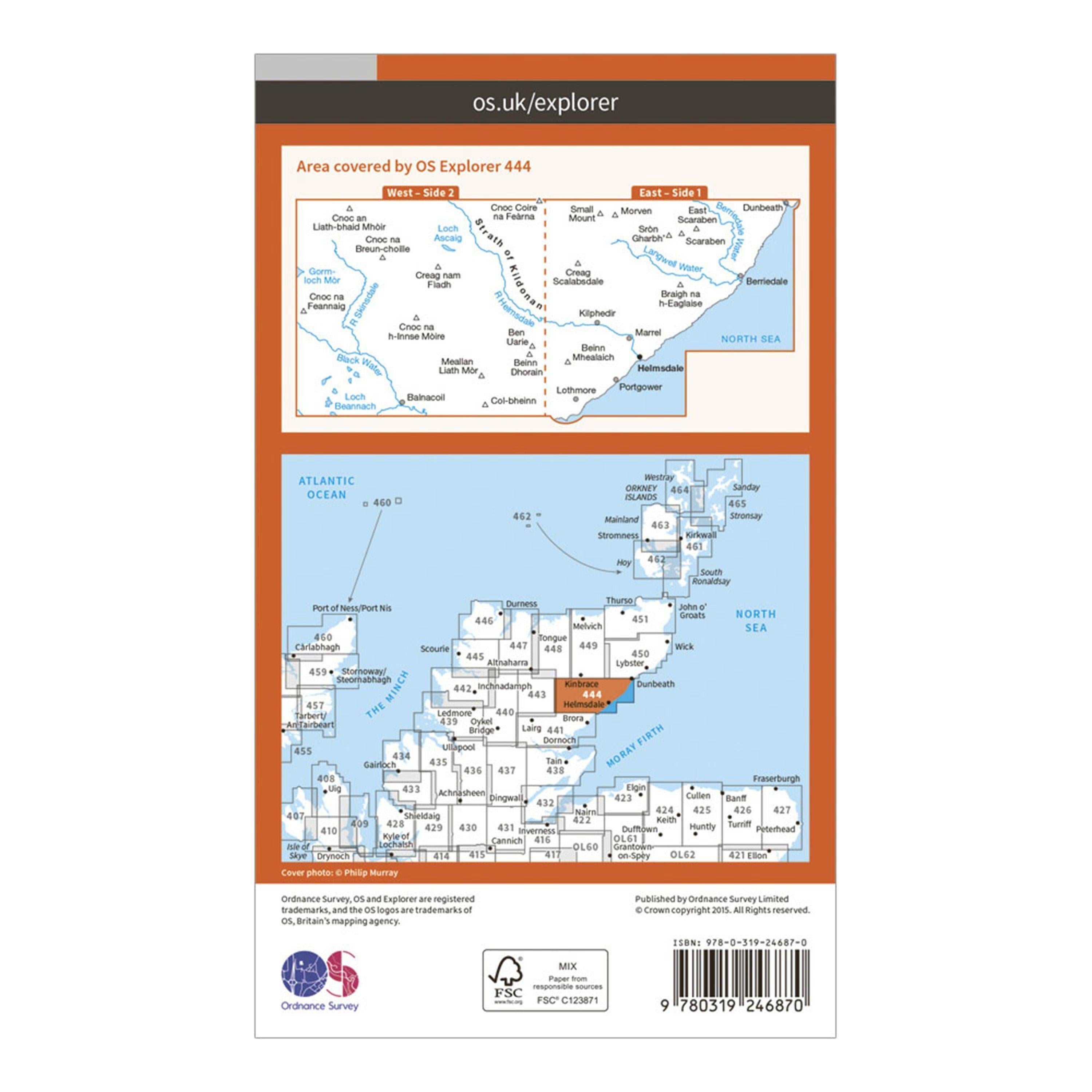 Explorer 444 Helmsdale & Strath of Kildonan Map With Digital Version