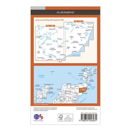 Explorer 450 Wick & The Flow Country Map With Digital Version