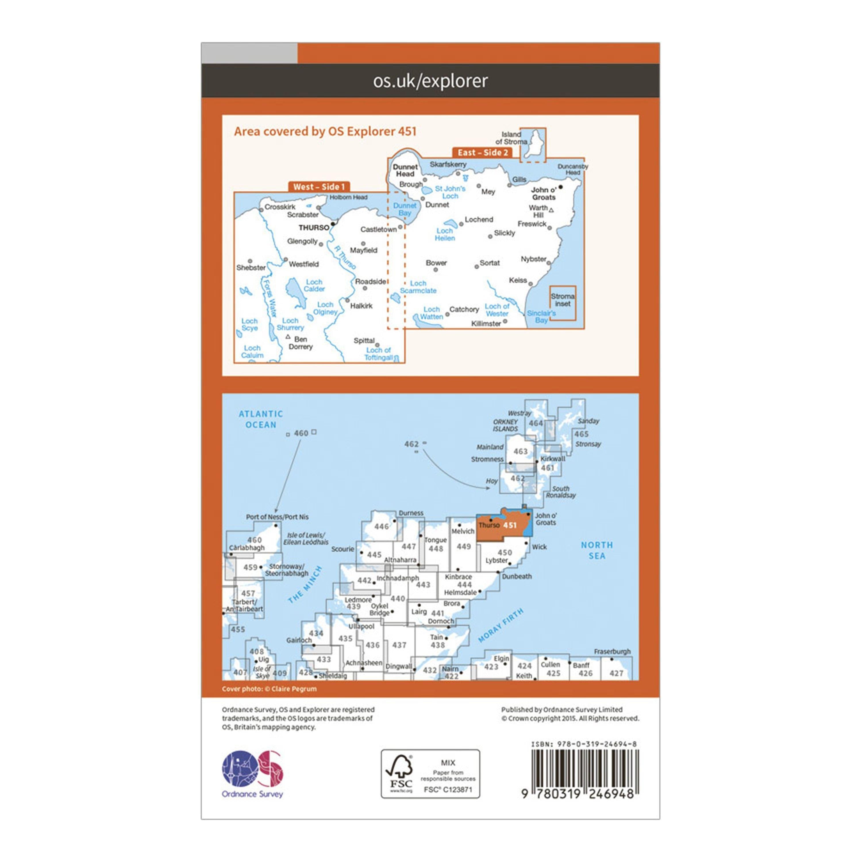 Explorer 451 Thurso & John O'Groats Map With Digital Version