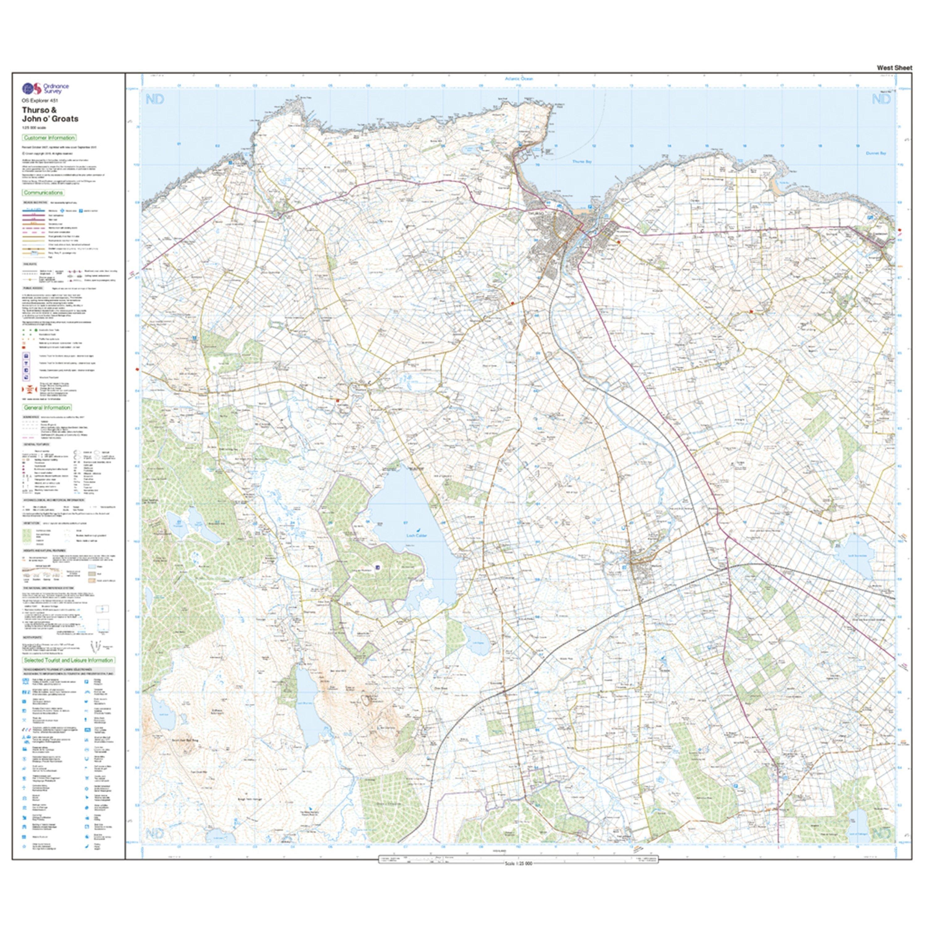 Explorer 451 Thurso & John O'Groats Map With Digital Version