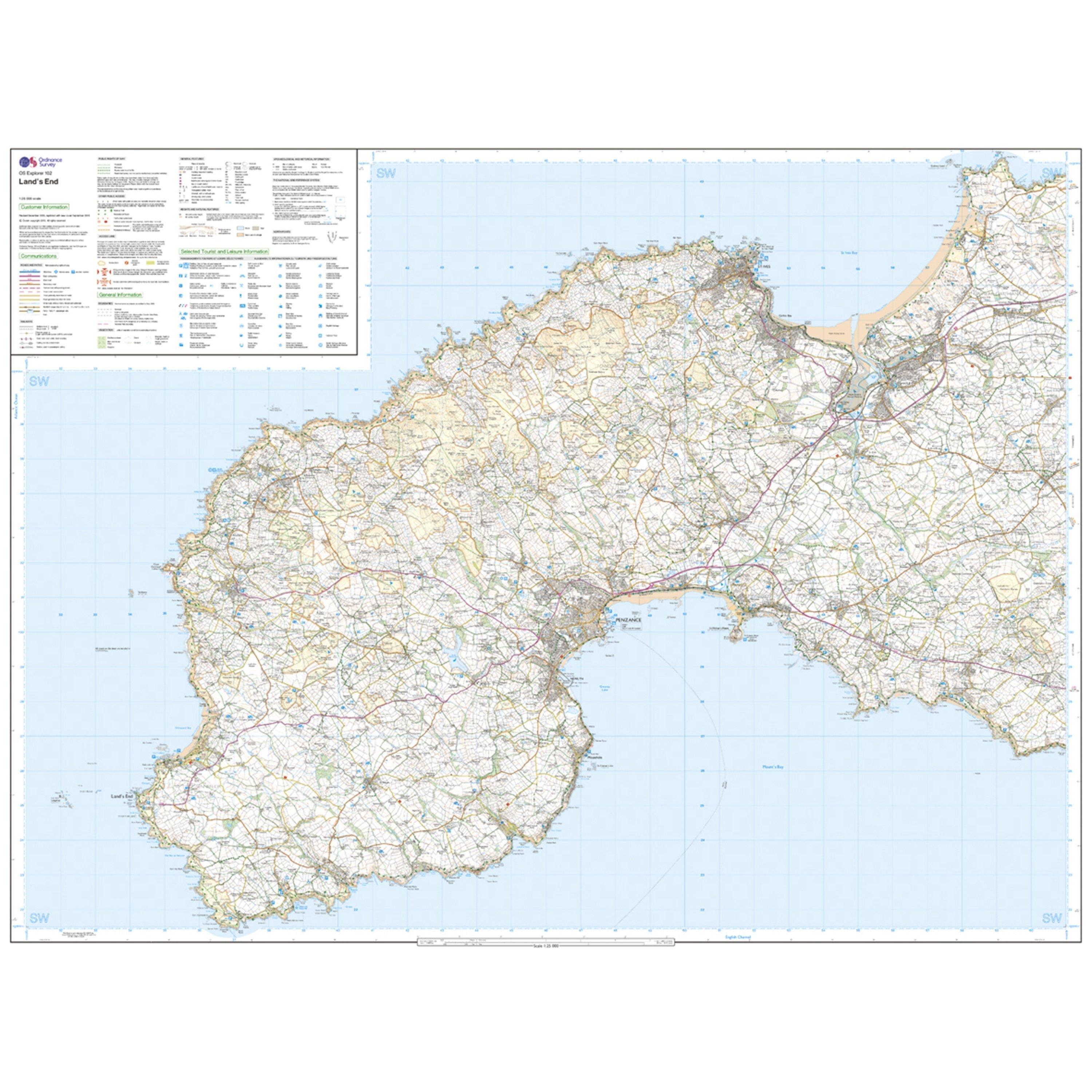 Explorer 102 Land's End Map With Digital Version