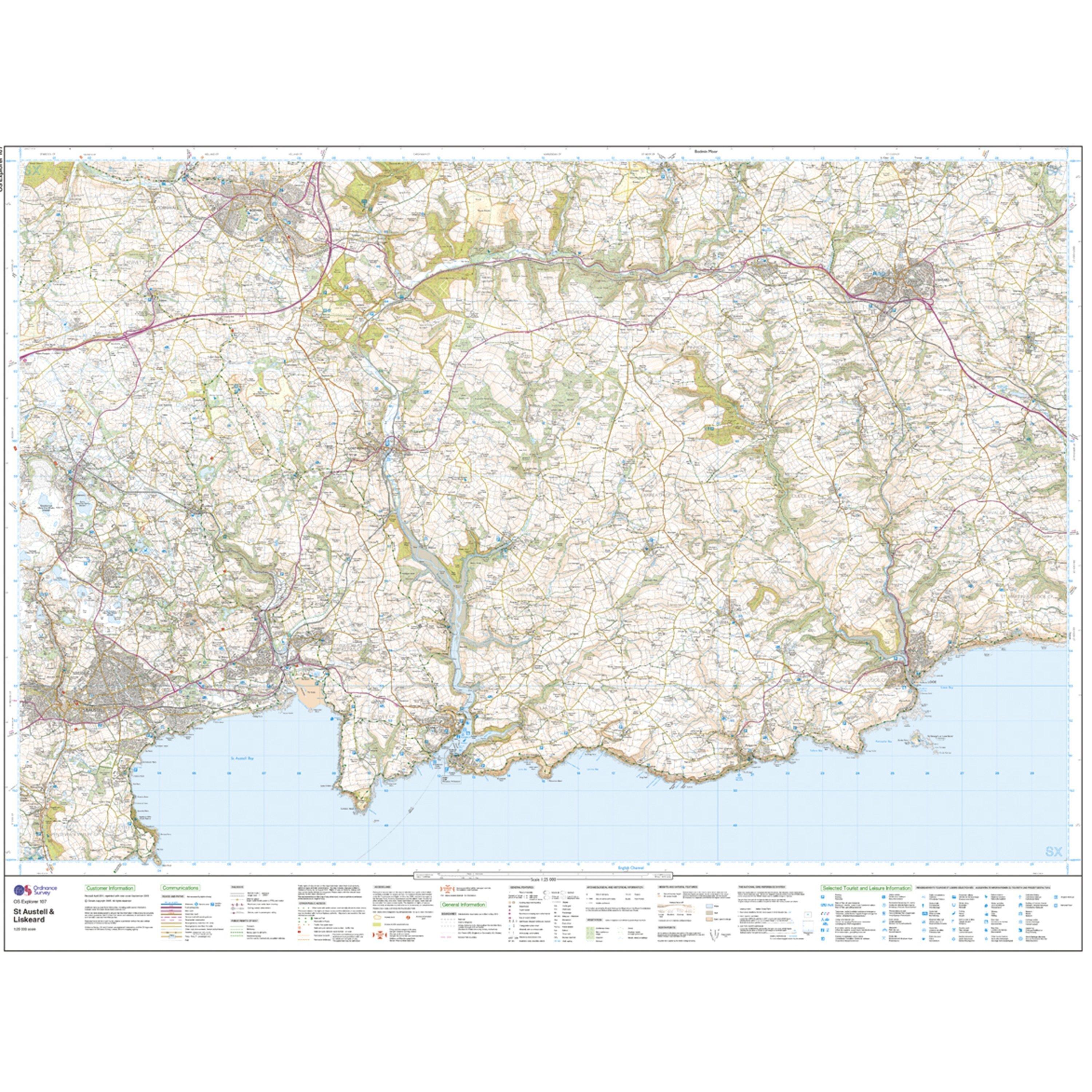 Explorer 107 St Austell & Liskeard Map With Digital Version