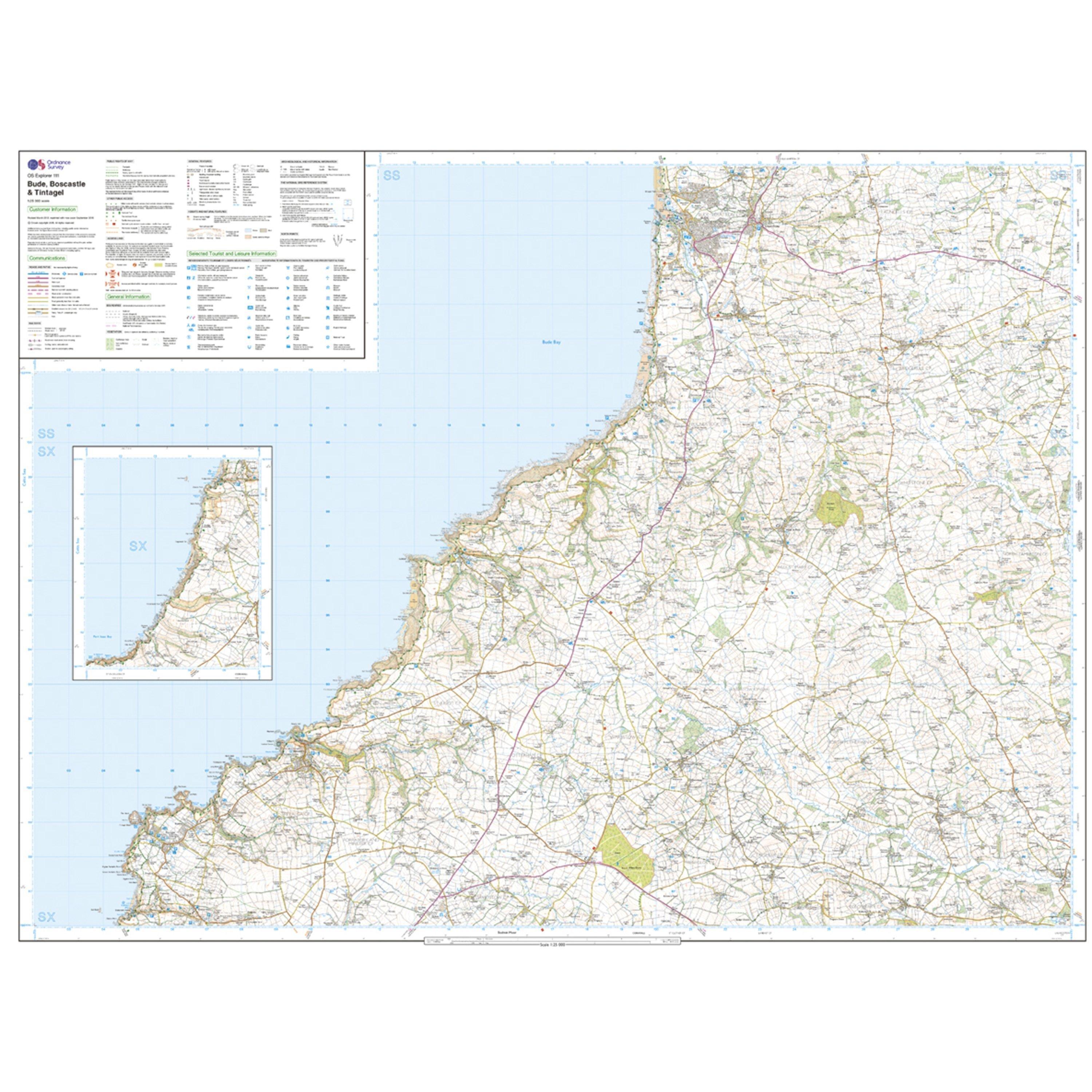 Explorer 111 Bude Boscastle Tintagel Map With Digital Version