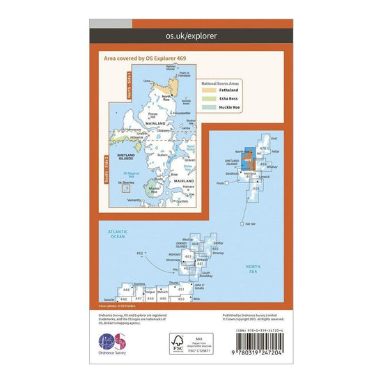 Explorer 469 Shetland Mainland North West Map With Digital Version