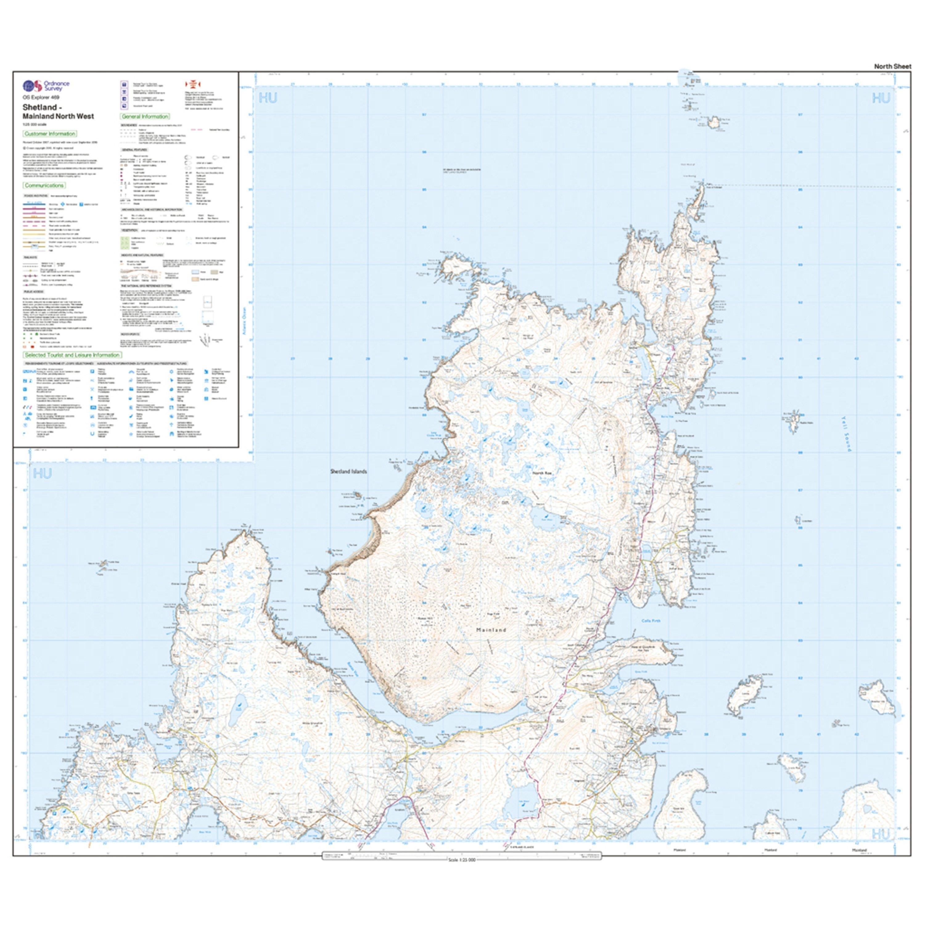 Explorer 469 Shetland Mainland North West Map With Digital Version