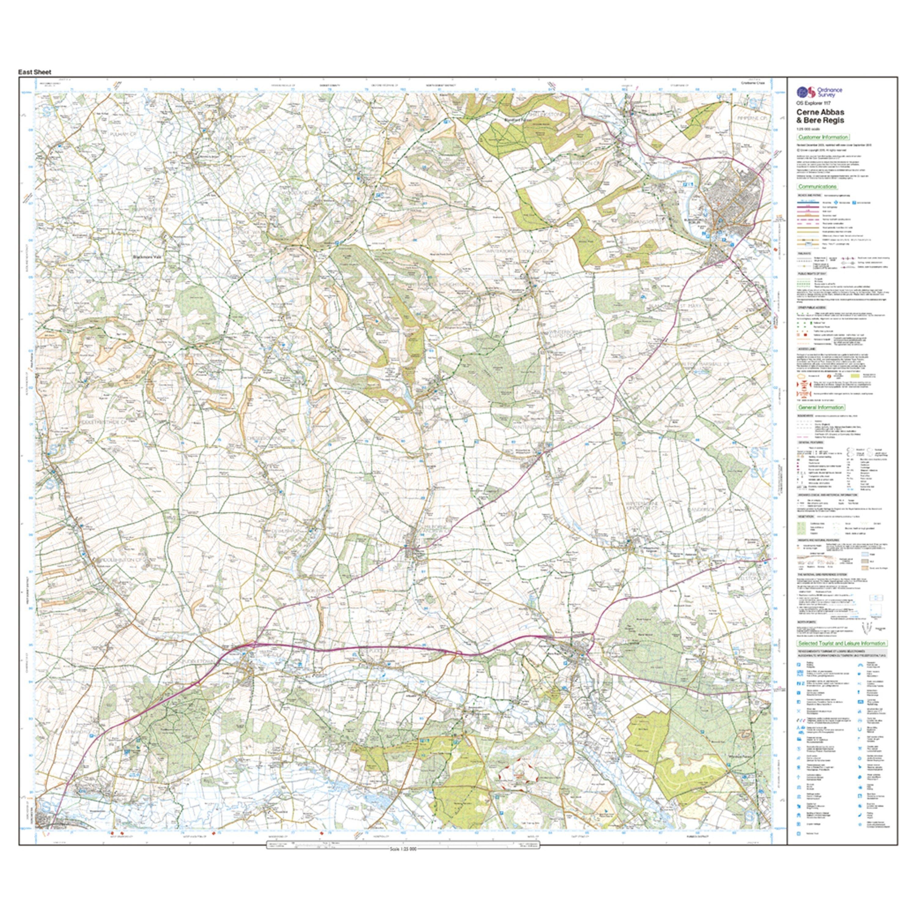 Explorer 117 Cerne Abbas & Bere Regis Map With Digital Version