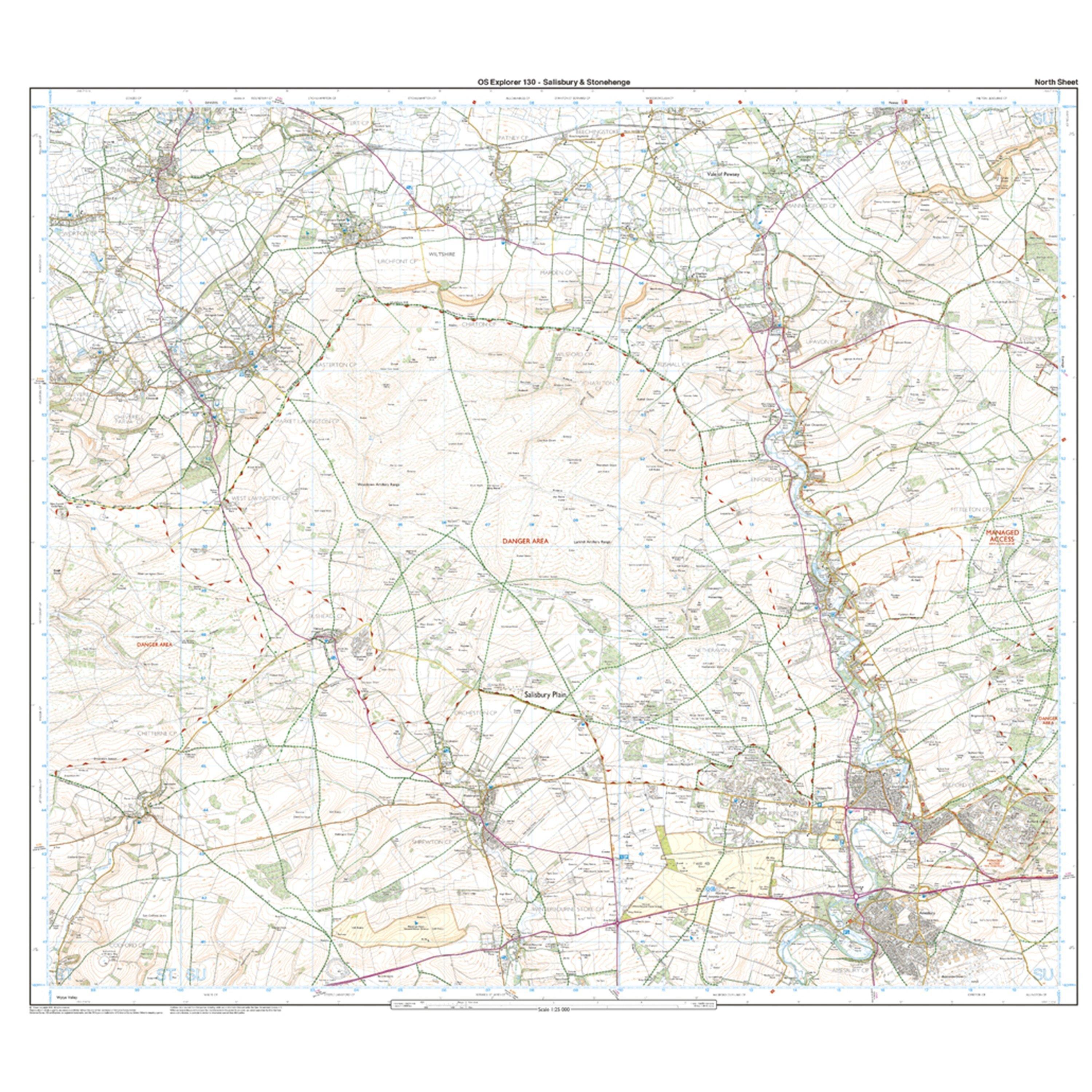 Explorer 130 Salisbury & Stonehenge Map With Digital Version
