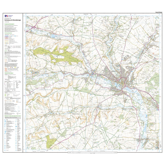 Explorer 130 Salisbury & Stonehenge Map With Digital Version