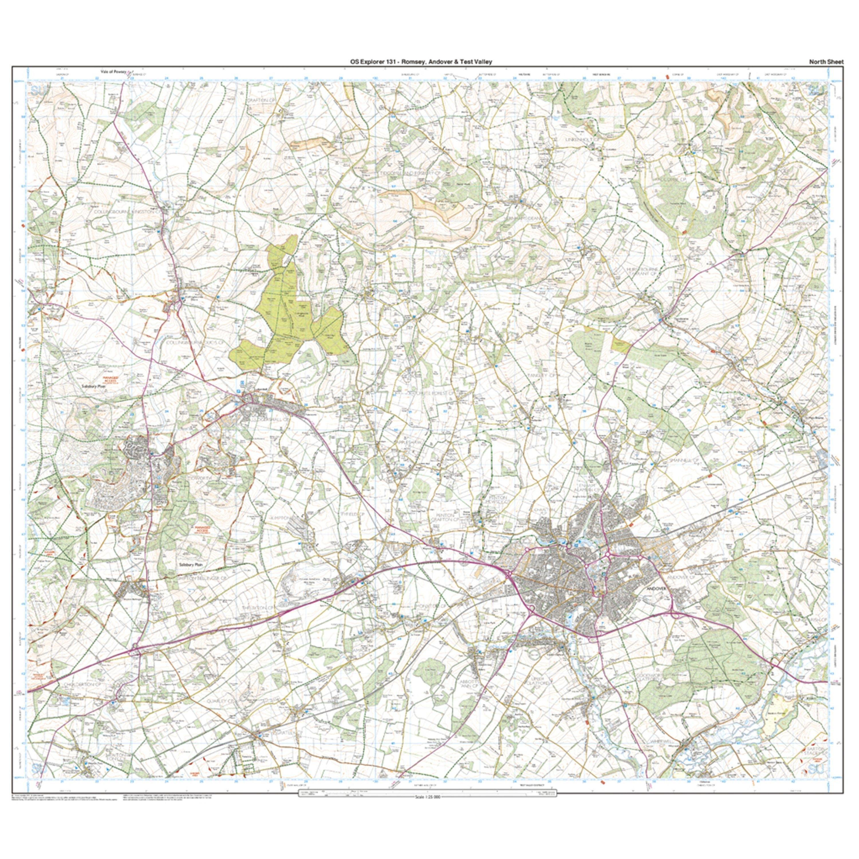 Explorer 131 Romsey, Andover & Test Valley Map With Digital Version