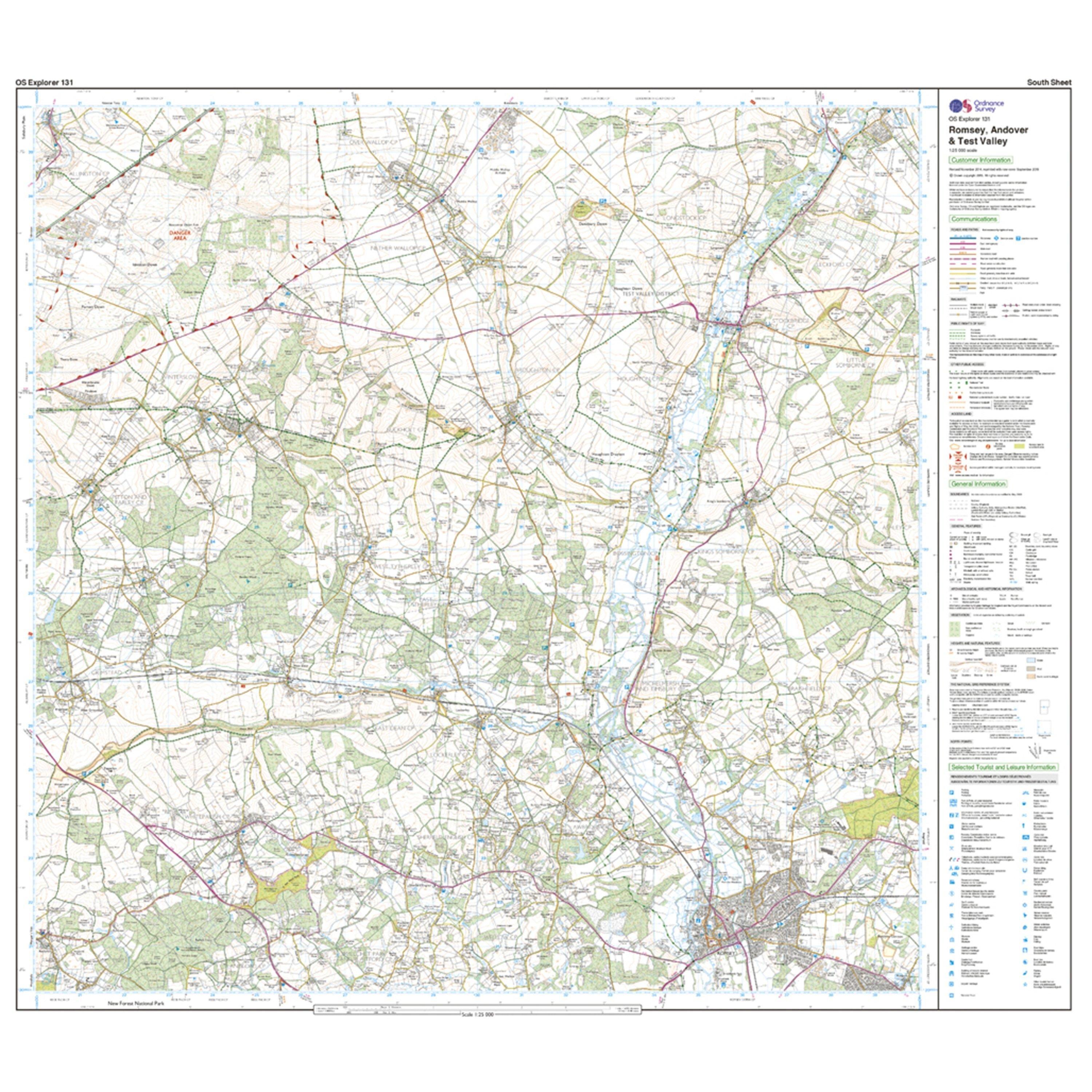 Explorer 131 Romsey, Andover & Test Valley Map With Digital Version