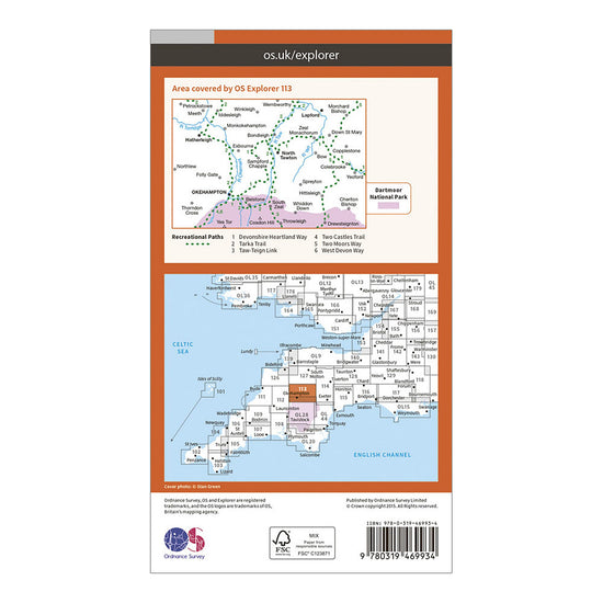 Explorer Active 113 Okehampton Map With Digital Version