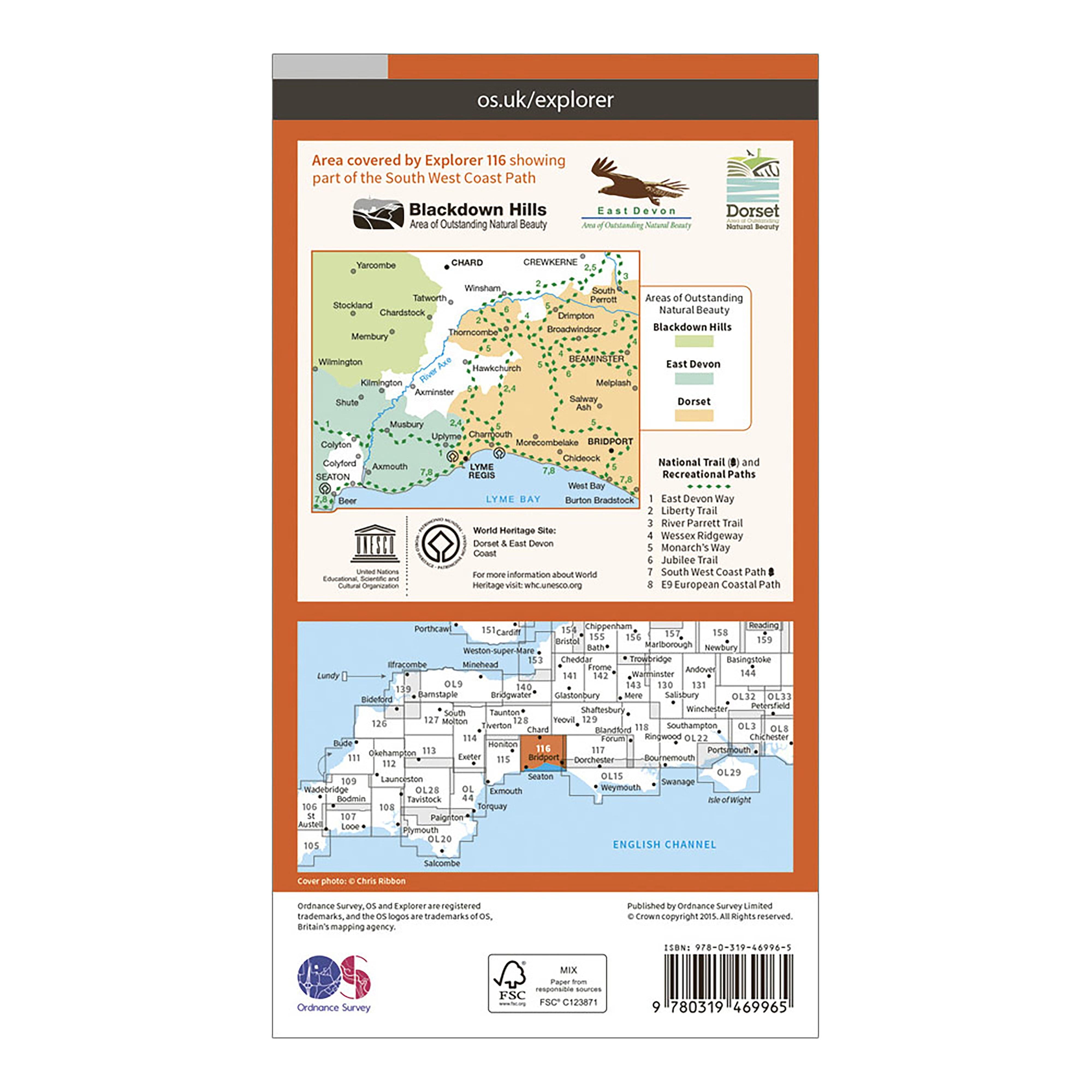 Explorer Active 116 Lyme Regis & Bridport Map With Digital Version