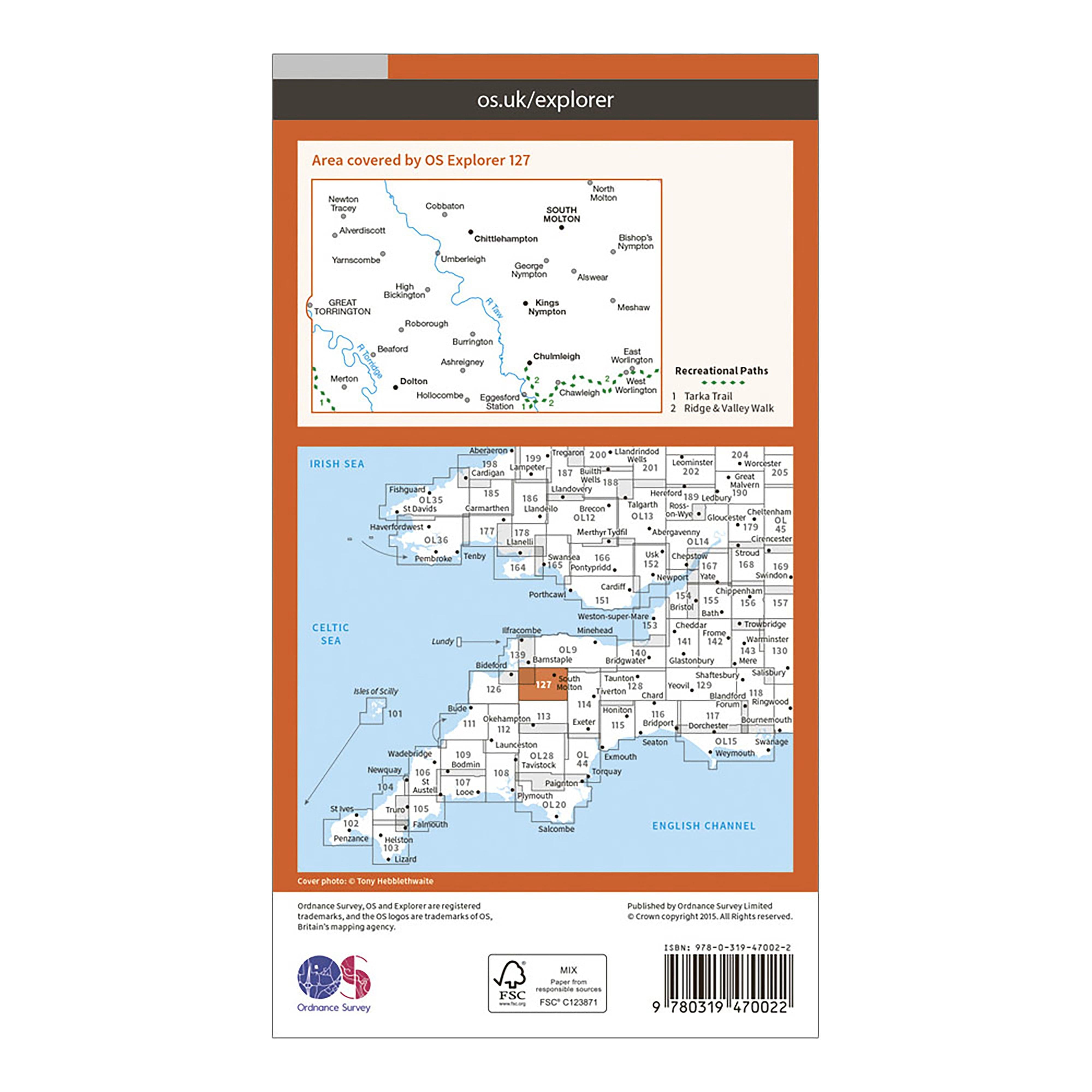 Explorer Active 127 South Molton & Chulmleigh Map With Digital Version