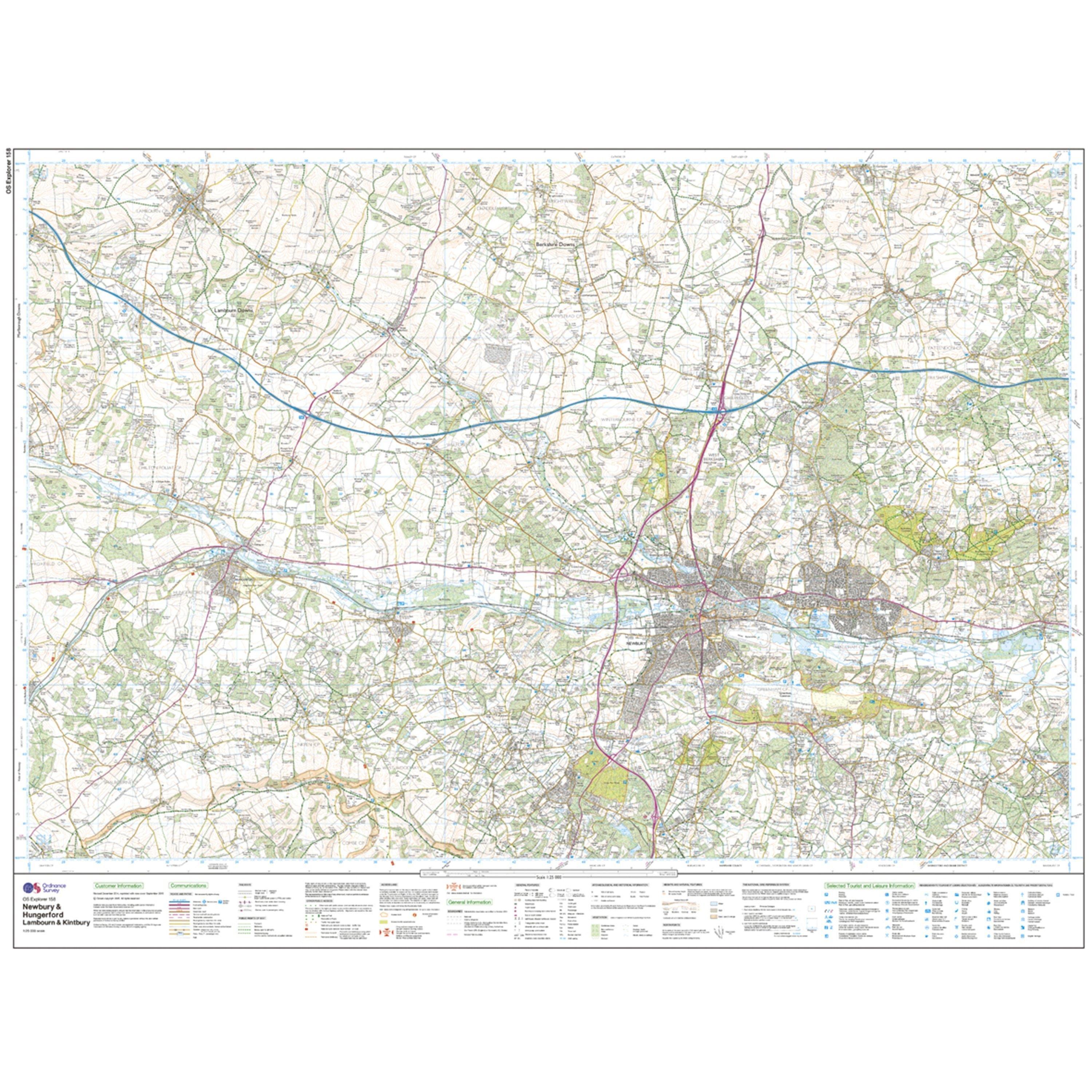 Explorer 158 Newbury & Hungerford Map With Digital Version
