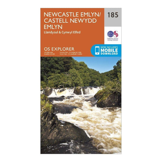 Explorer 185 Newcastle Emlyn, Llandysul & Cynwyl Elfed Map With Digital Version