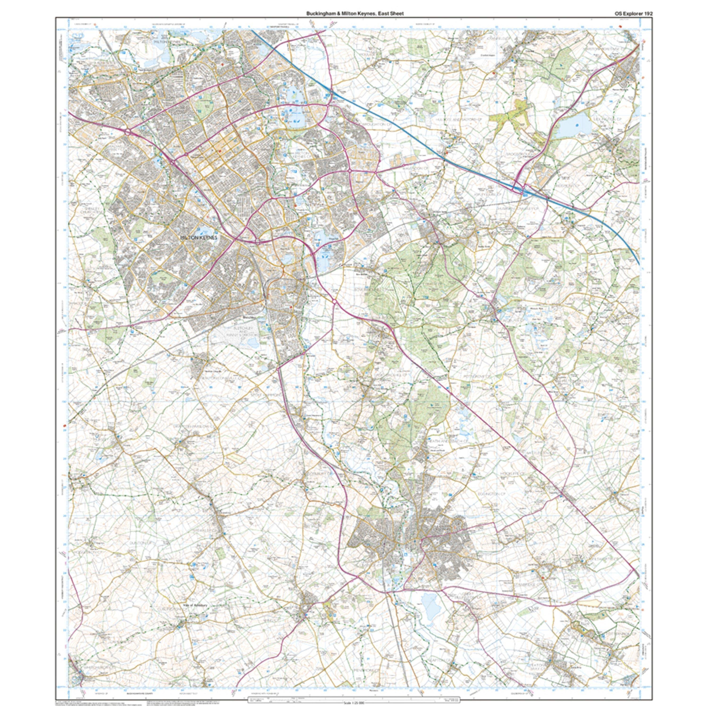 Explorer 192 Buckingham Milton Keynes Map With Digital Version