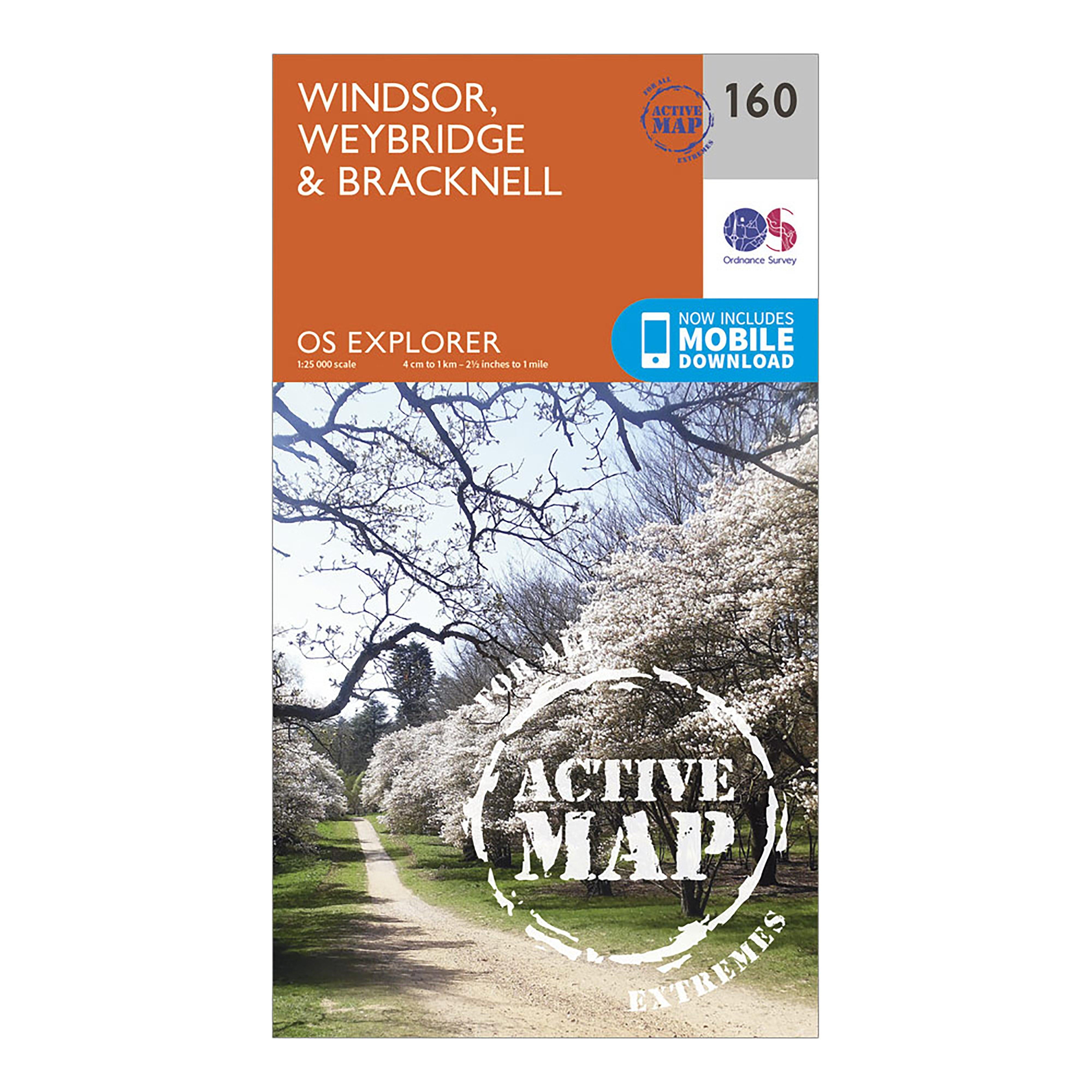 Explorer Active 160 Windsor, Weybridge & Bracknell Map With Digital Version