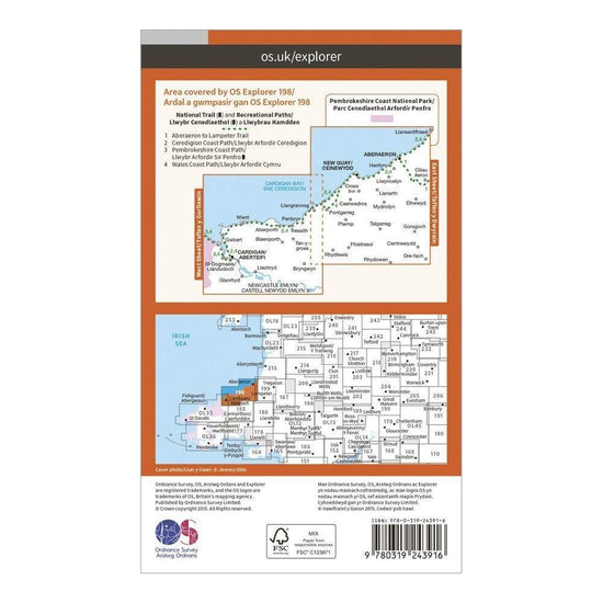 Explorer 198 Cardigan New Quay Aberaeron Map With Digital Version
