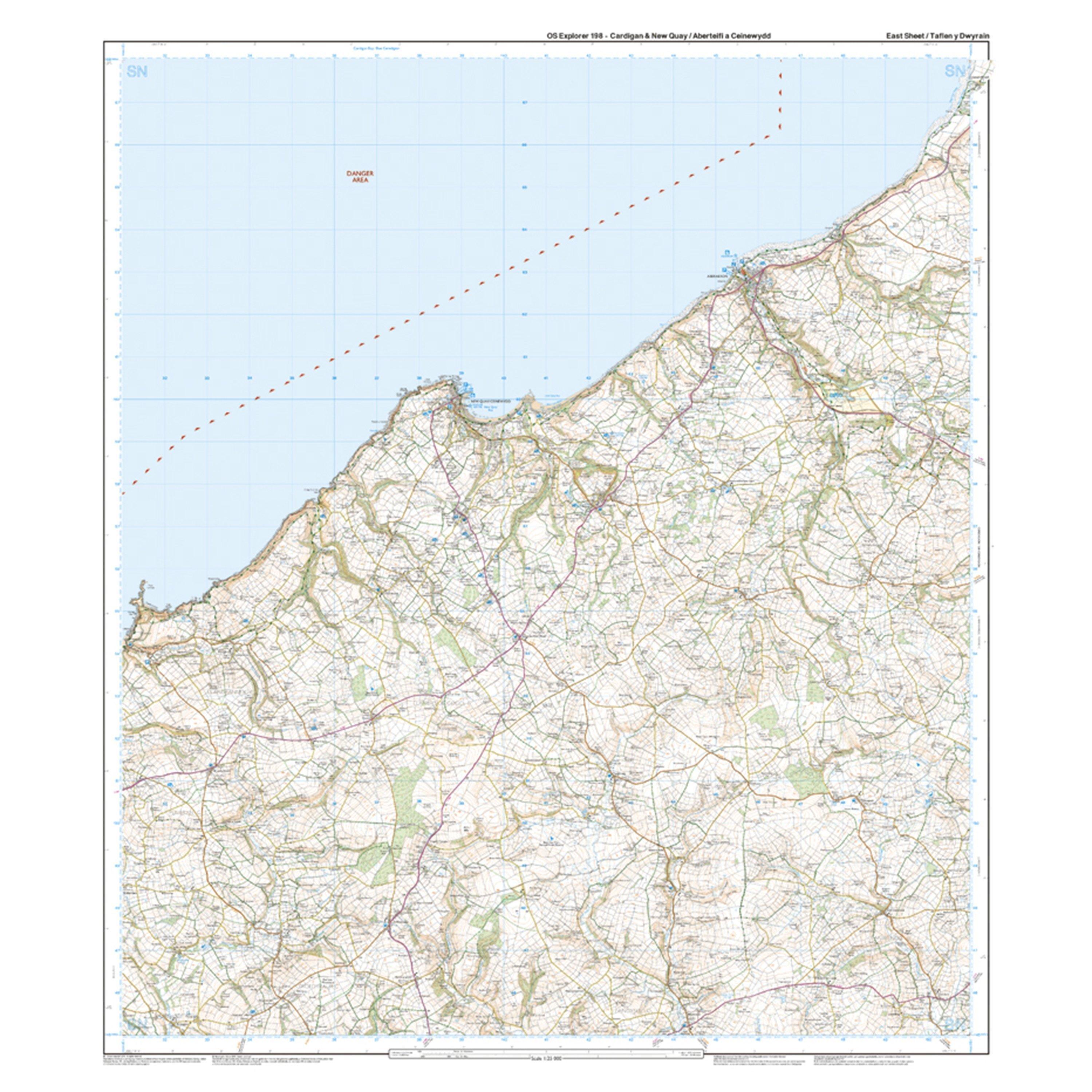 Explorer 198 Cardigan New Quay Aberaeron Map With Digital Version