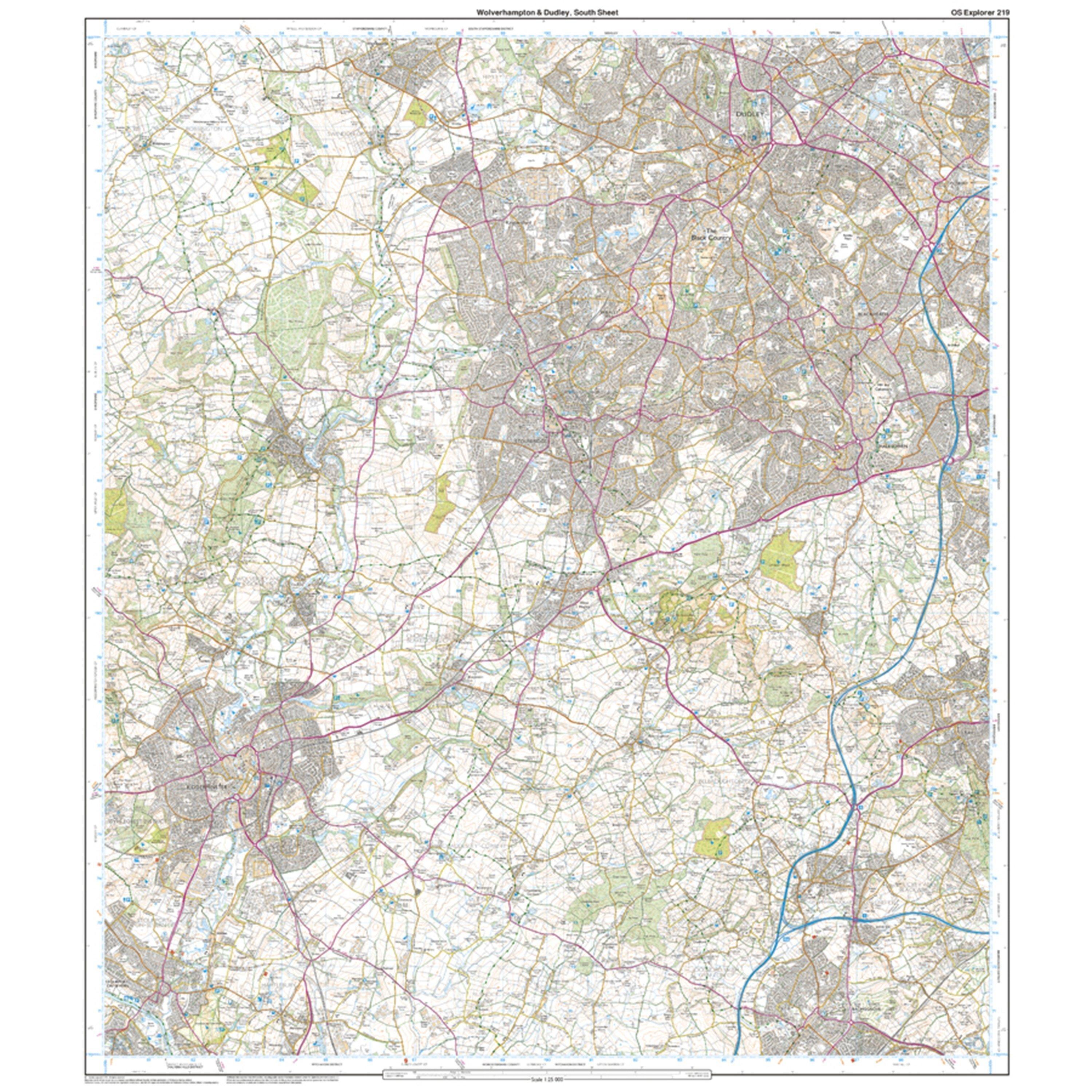 Explorer 219 Wolverhampton Dudley Stourbridge Kidderminster Map With Digital Version