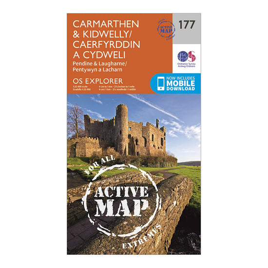 Explorer Active 177 Carmarthen Kidwelly Map With Digital Version