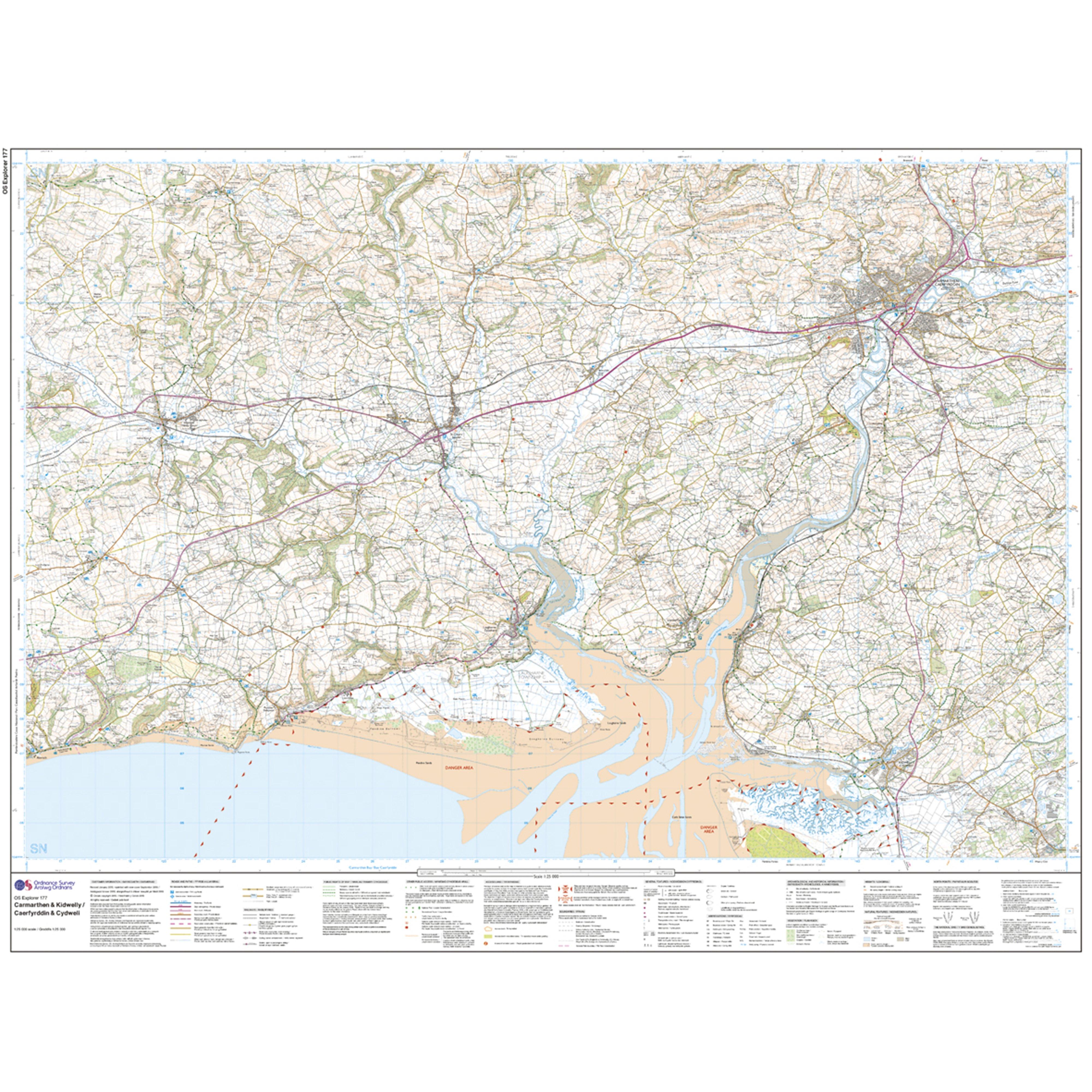 Explorer Active 177 Carmarthen Kidwelly Map With Digital Version