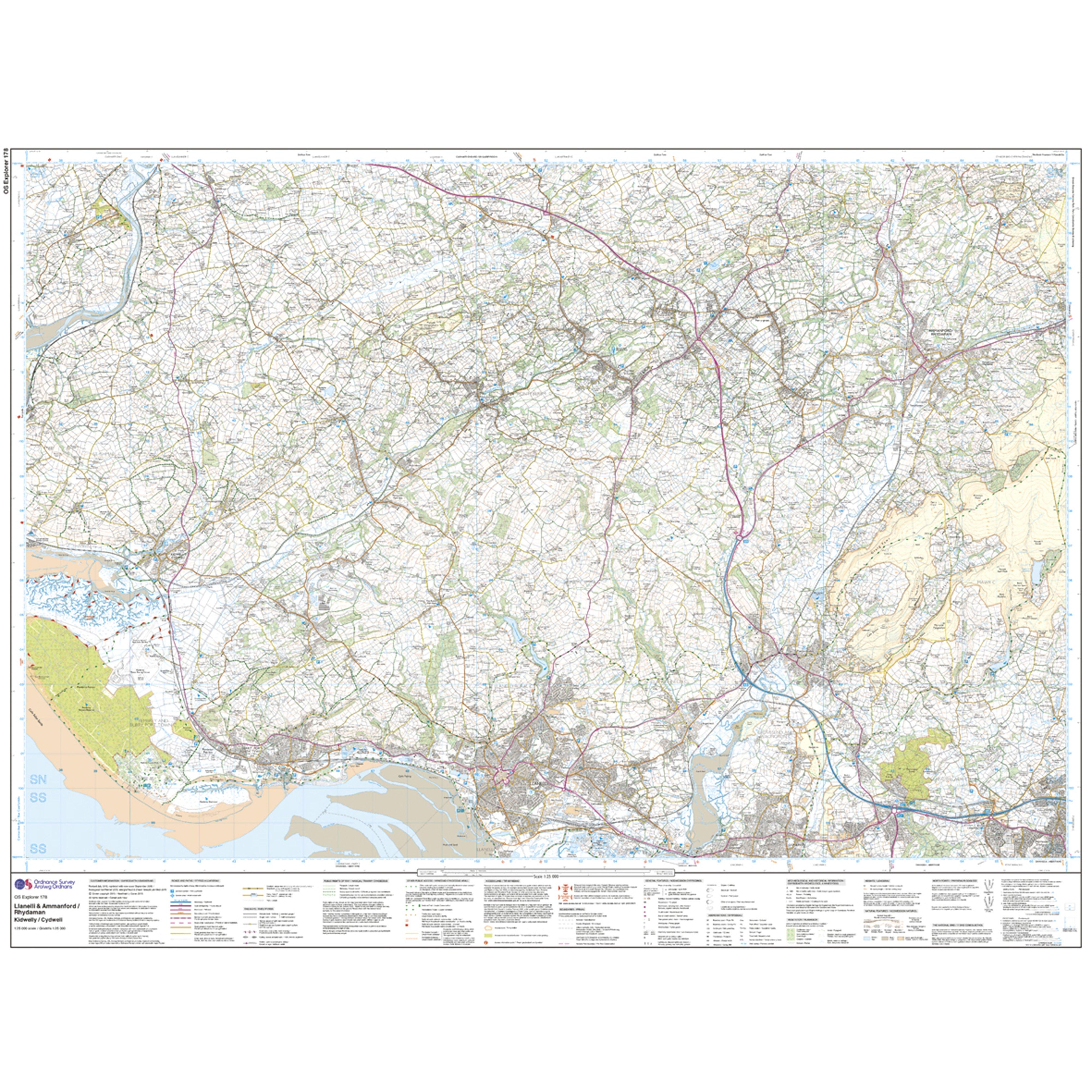 Explorer Active 178 Llanelli & Ammanford Map With Digital Version