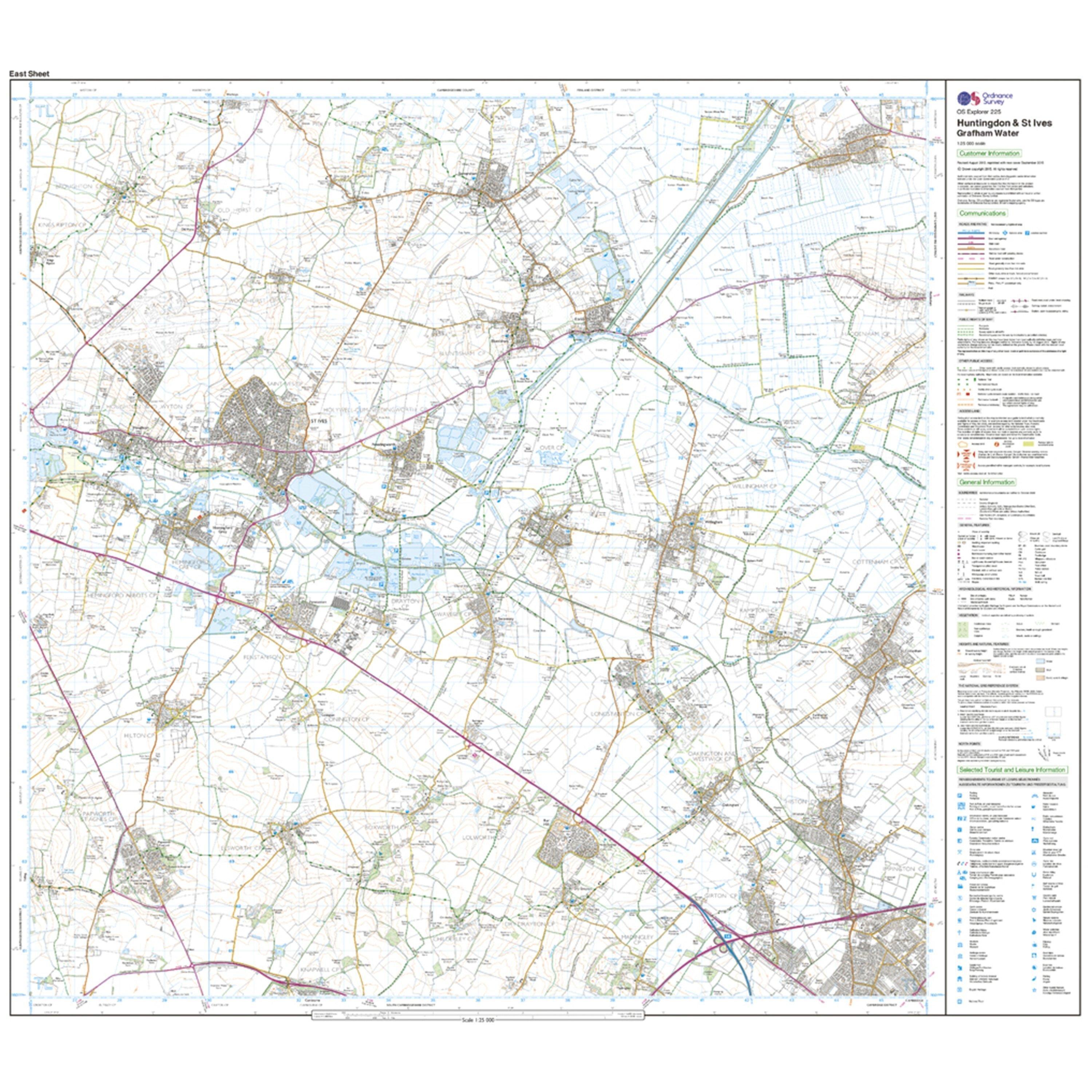Explorer 225 Huntingdon St Ives Grafham Water Map With Digital Version