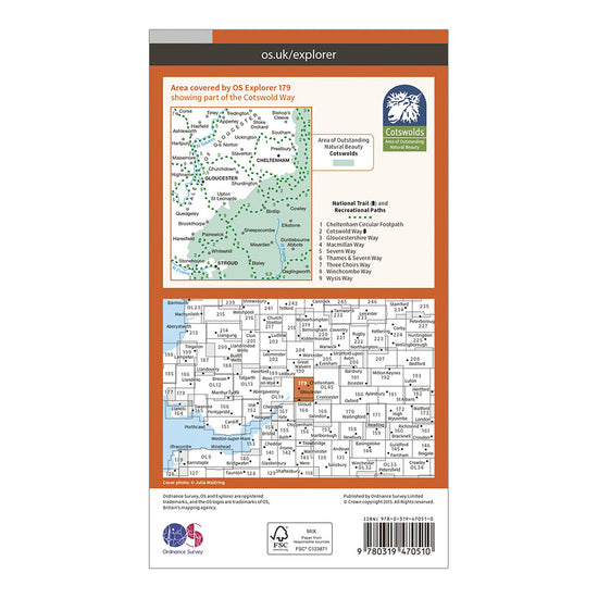 Explorer Active 179 Gloucester, Cheltenham & Stroud Map With Digital Version