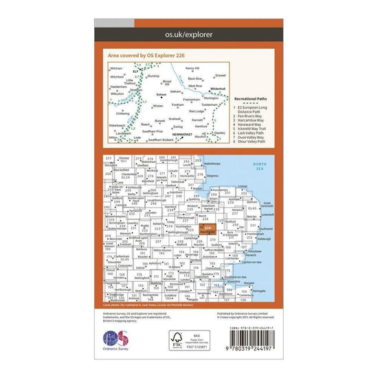 Explorer 226 Ely Newmarket Map With Digital Version