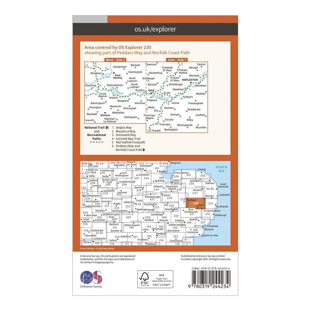 Explorer 230 Diss & Harleston Map With Digital Version