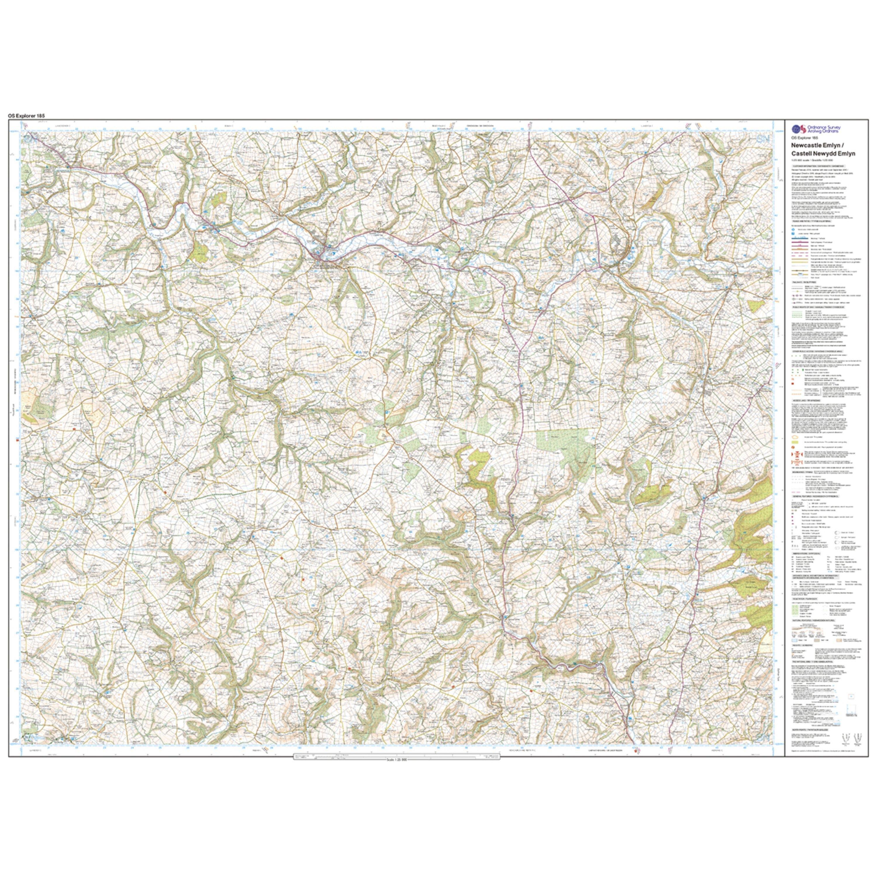 Explorer Active 185 Newcastle Emlyn, Llandysul & Cynwyl Elfed Map With Digital Version