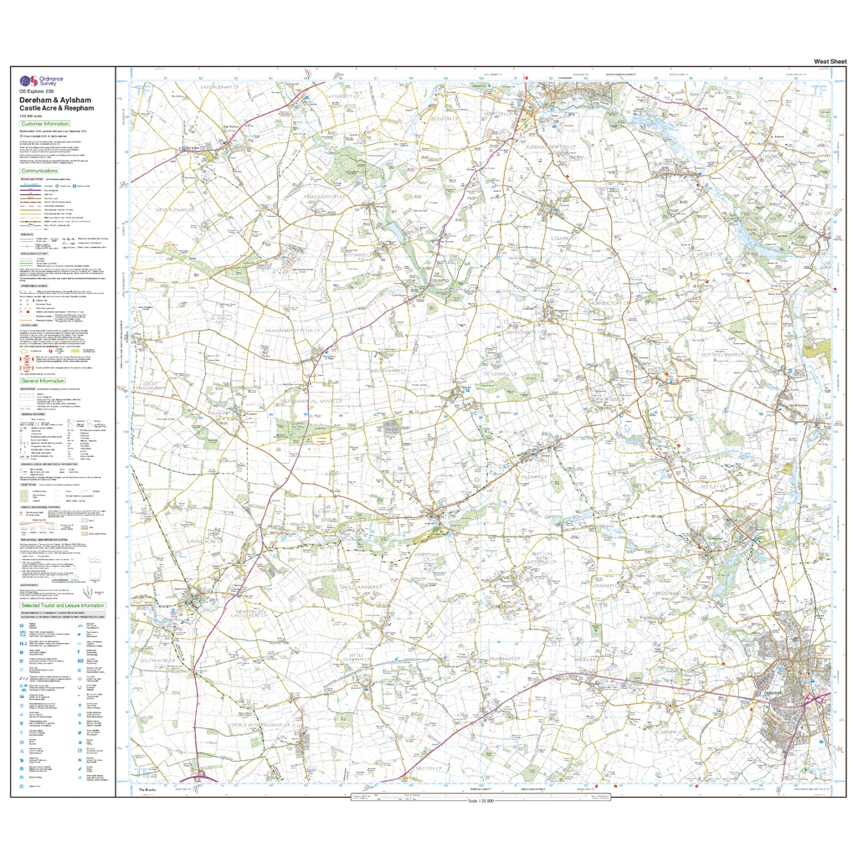 Explorer 238 East Dereham Aylsham Map With Digital Version