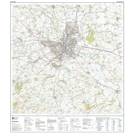 Explorer 241 Shrewsbury, Wem, Shawbury & Baschurch Map With Digital Version