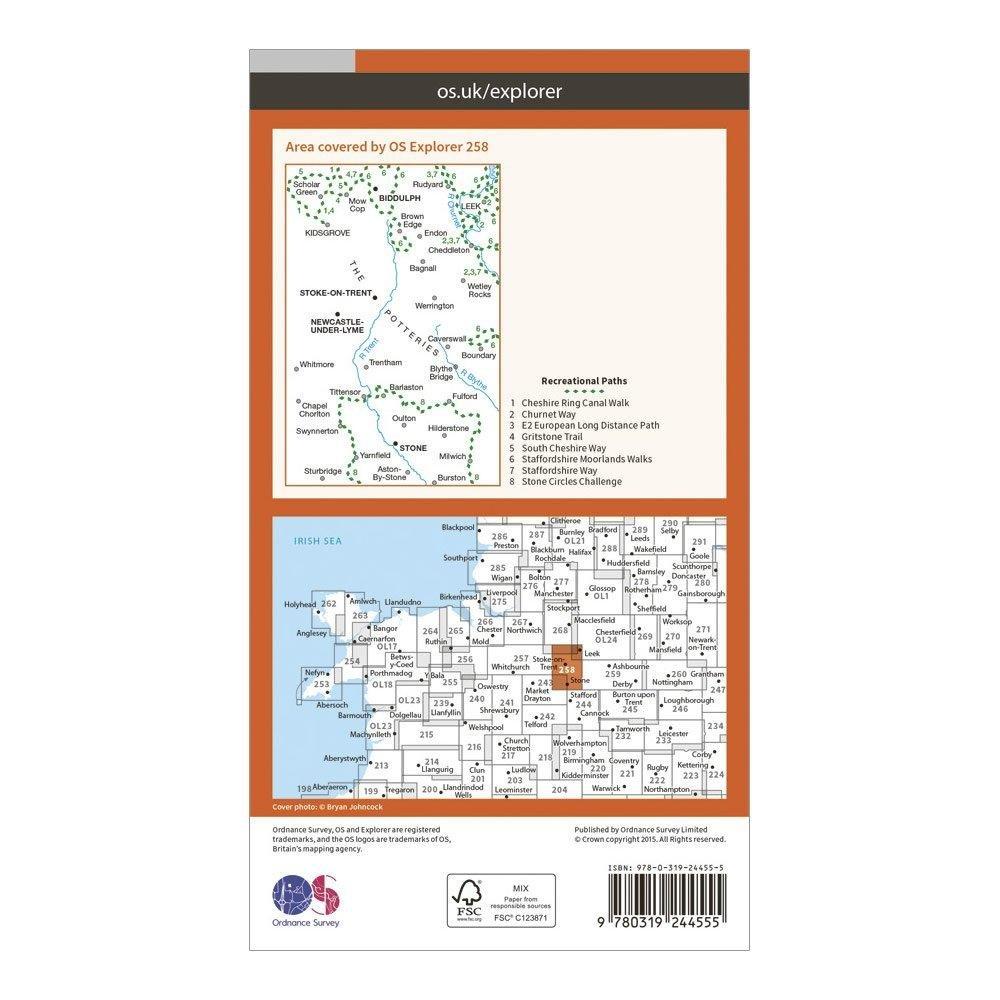Explorer 258 Stoke-on-Trent & Newcastle-under-Lyme Map With Digital Version