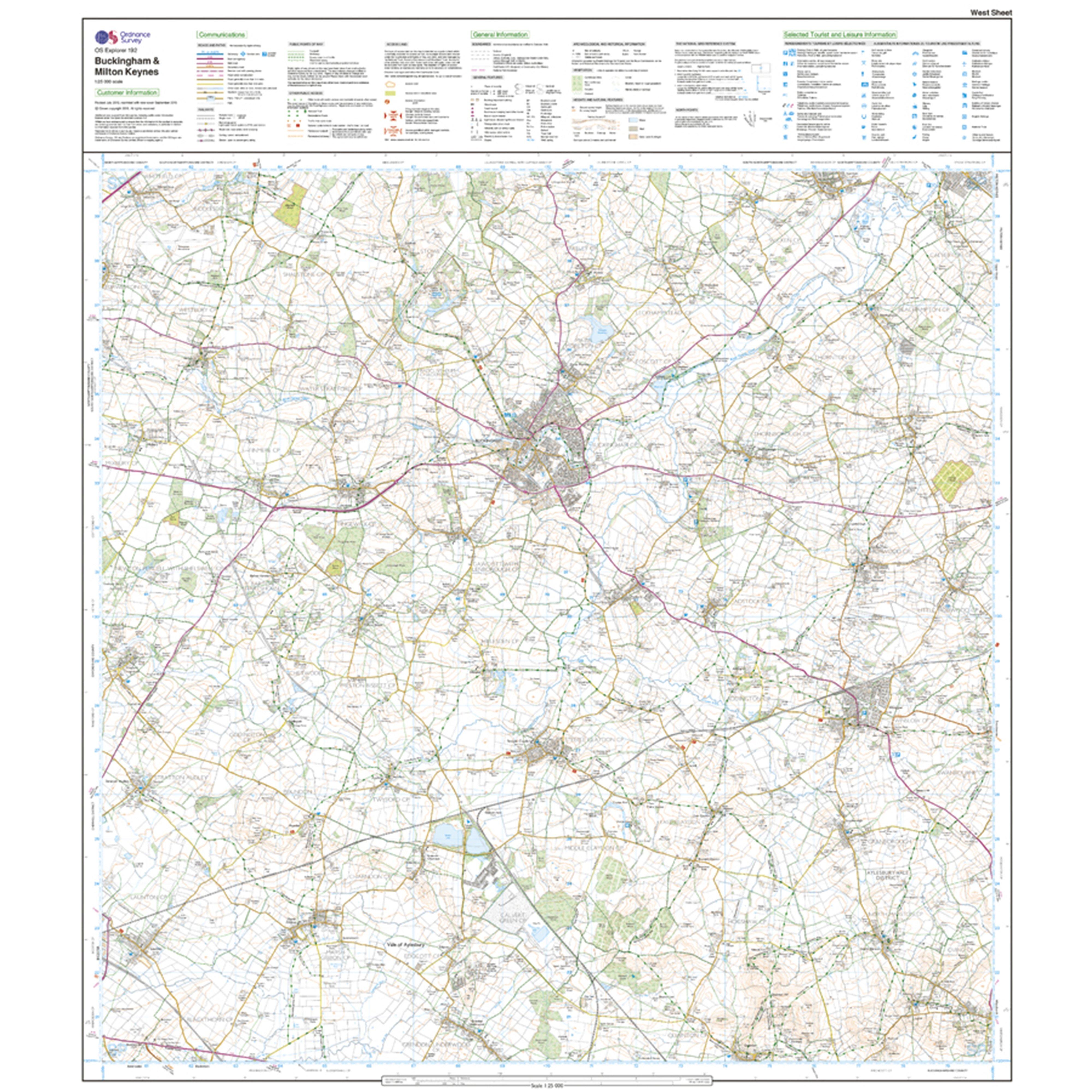 Explorer Active 192 Buckingham & Milton Keynes Map With Digital Version