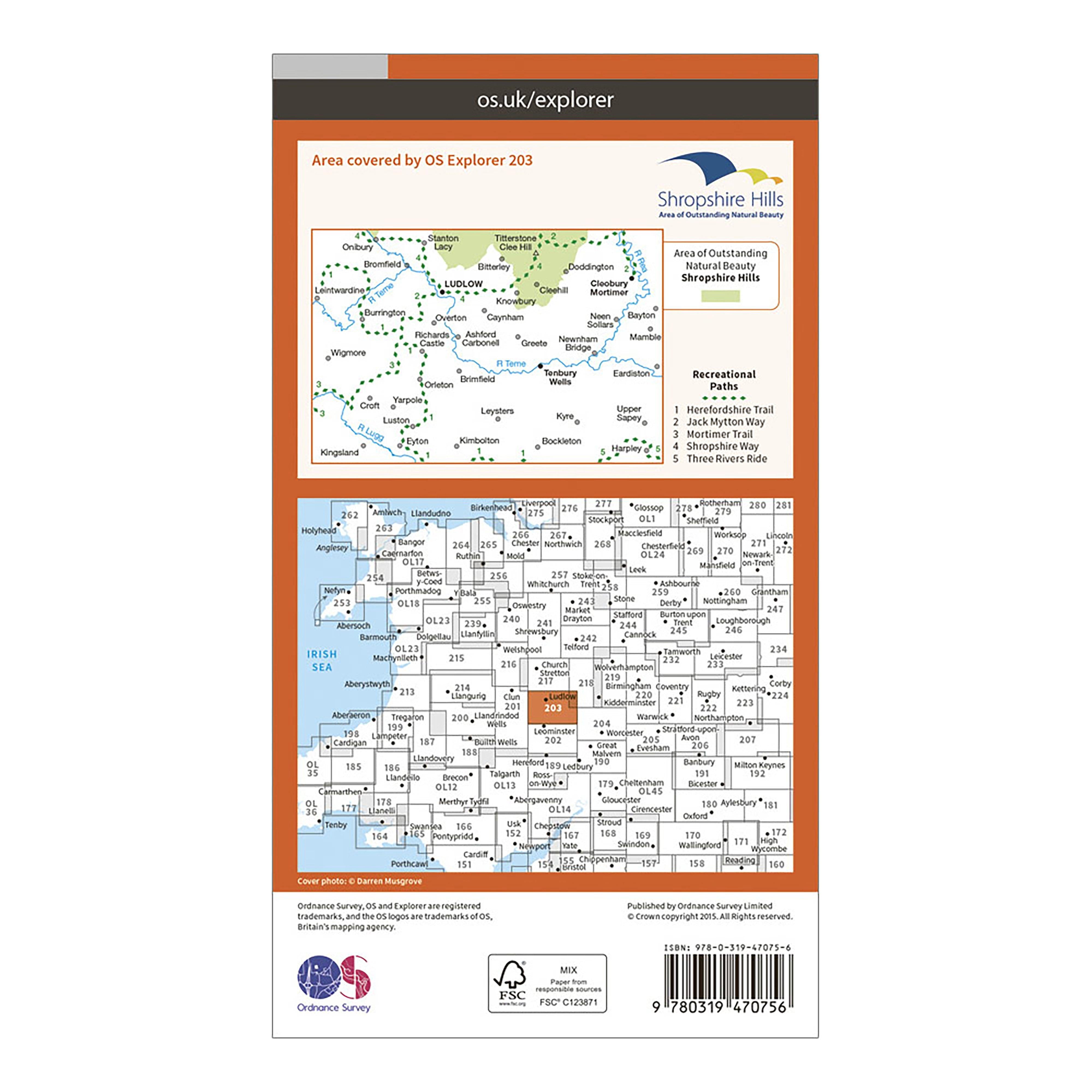 Explorer Active 203 Ludlow Tenbury Wells Cleobury Mortimer Map With Digital Version