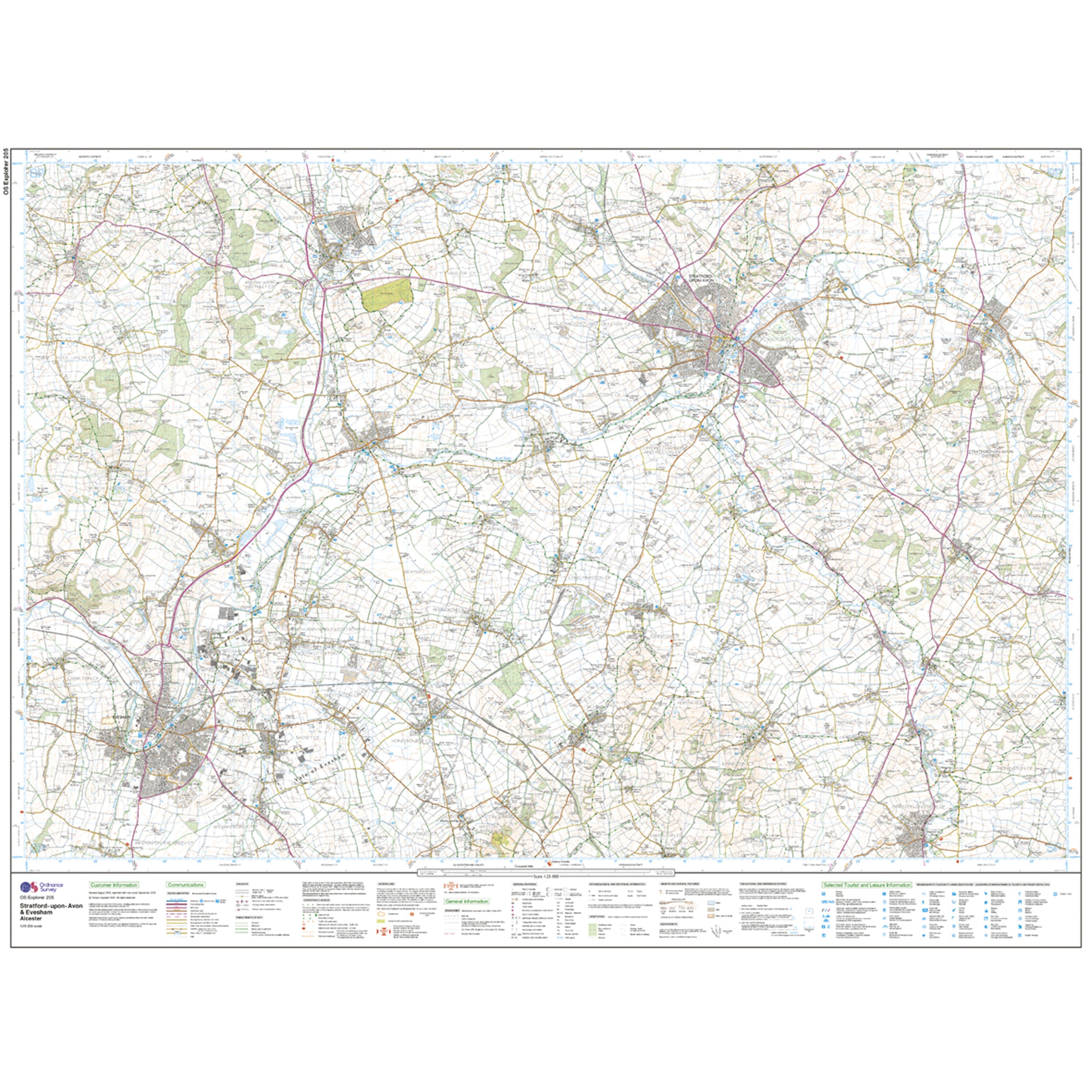 Explorer Active 205 Stratford-upon-Avon & Evesham Map With Digital Version