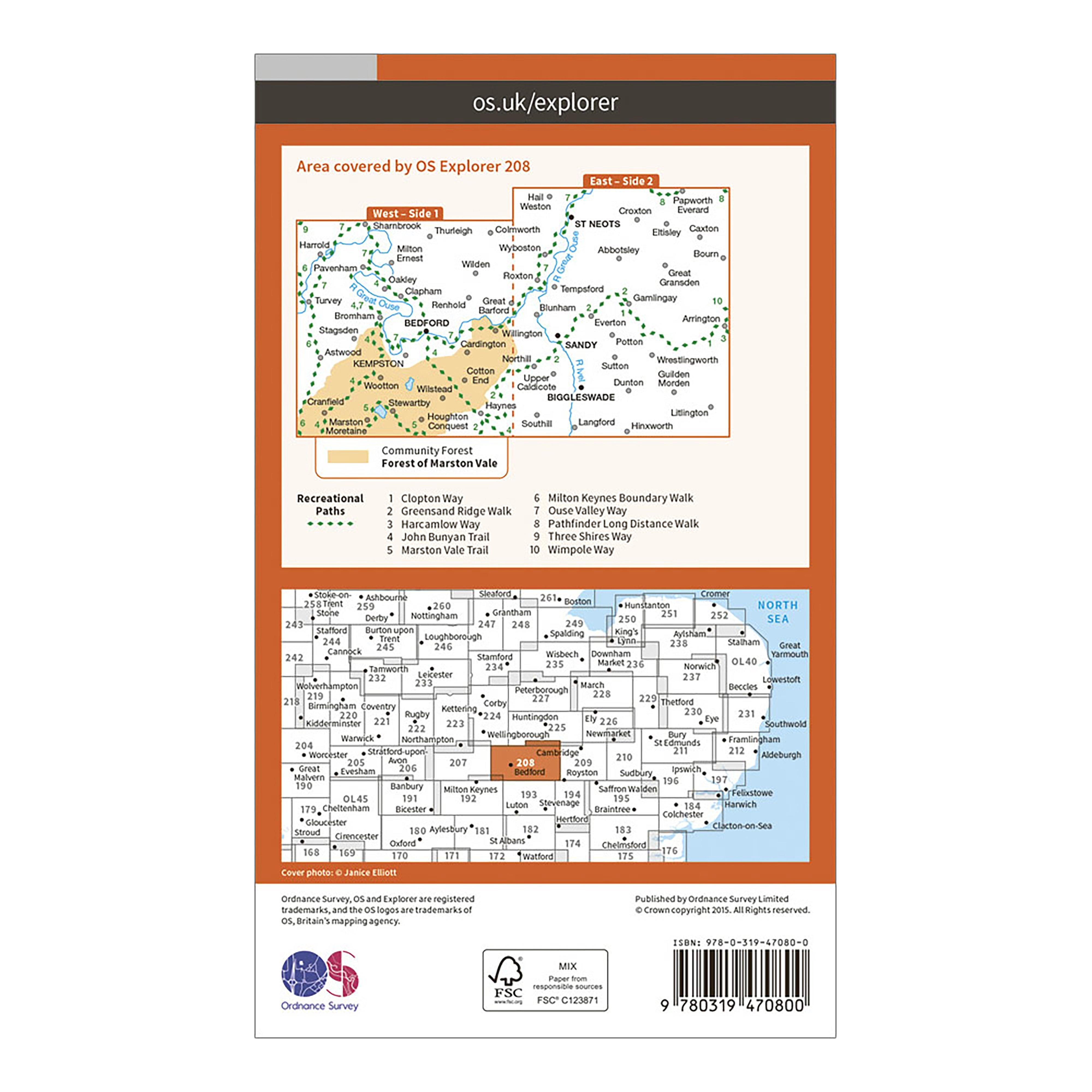 Explorer Active 208 Bedford St Neots Map With Digital Version