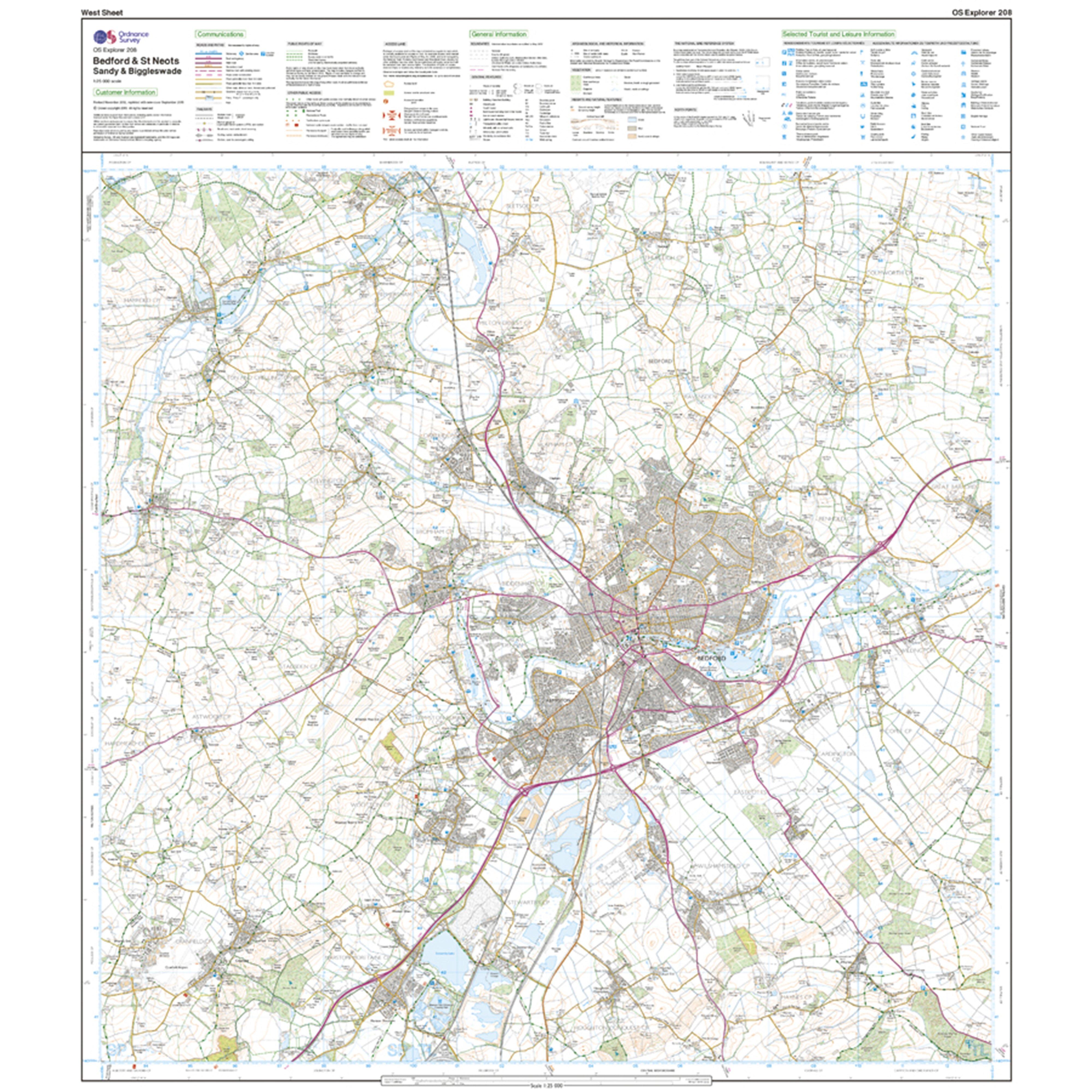 Explorer Active 208 Bedford St Neots Map With Digital Version