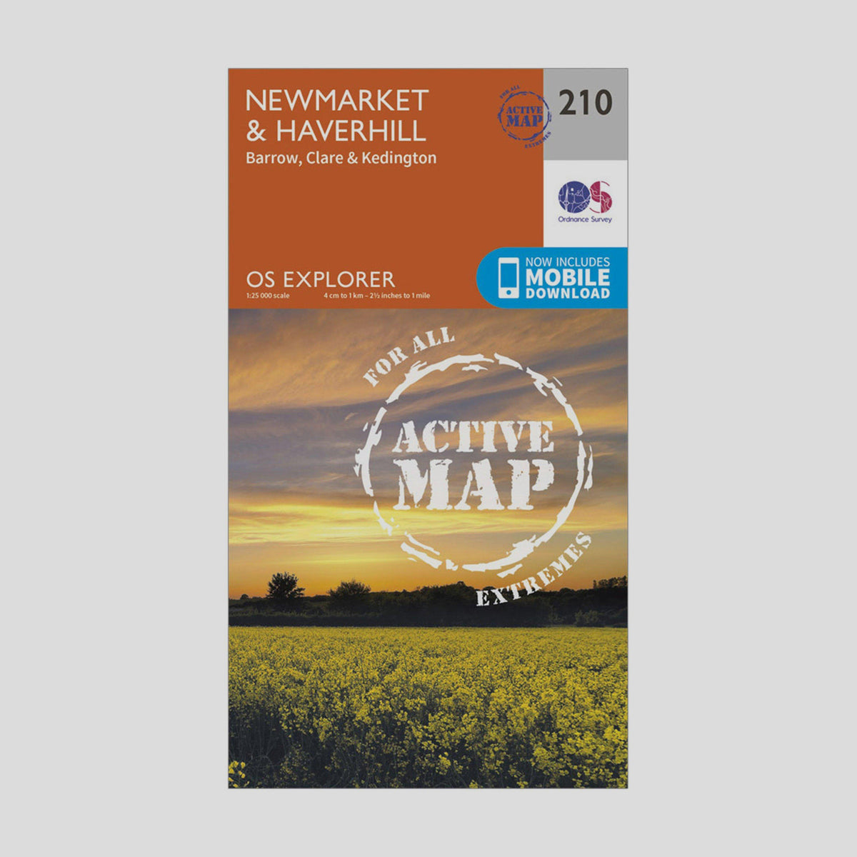 Explorer 210 Newmarket & Havehill, Barrow, Clare & Kedington Map With Digital Version