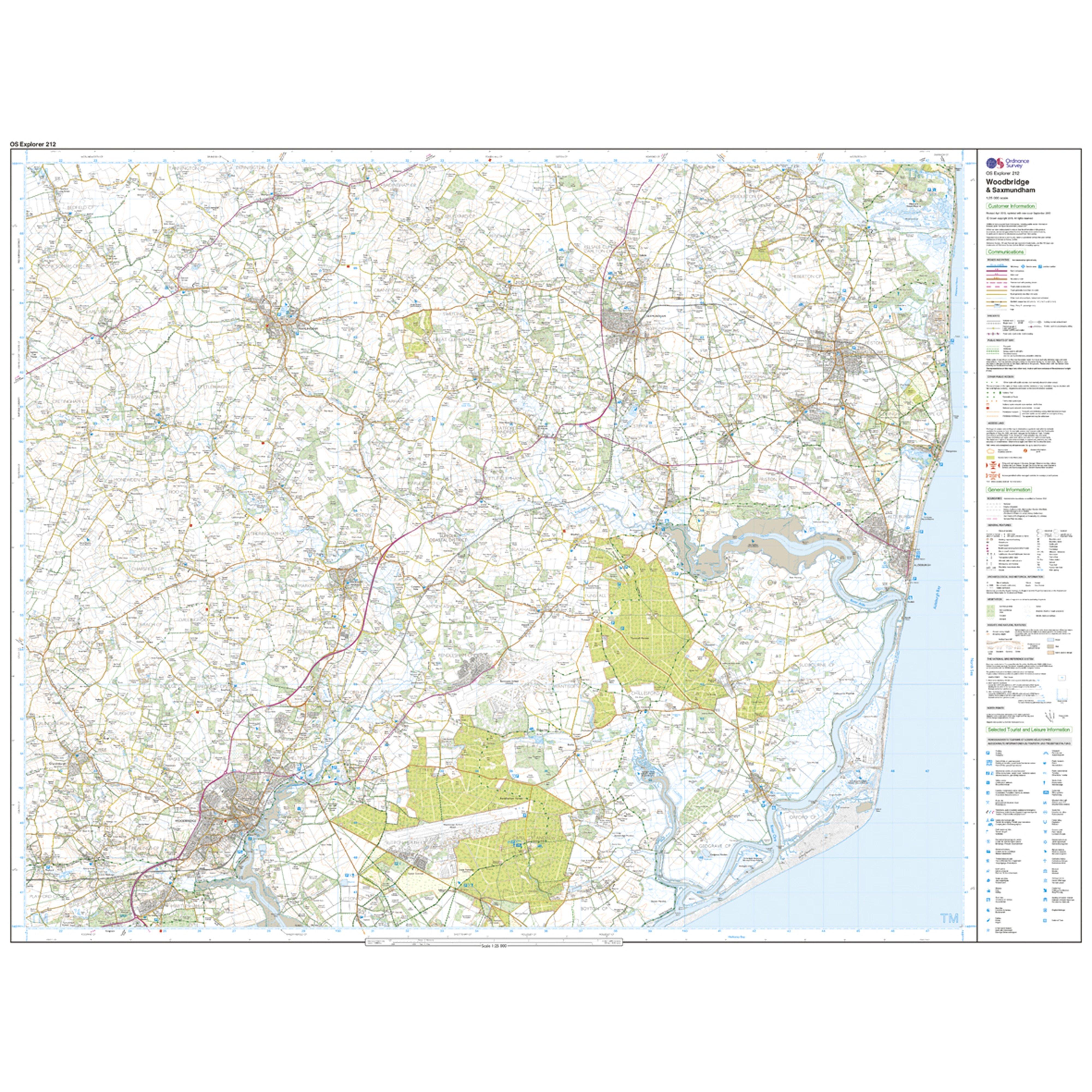 Explorer Active 212 Woodbridge & Saxmundham Map With Digital Version