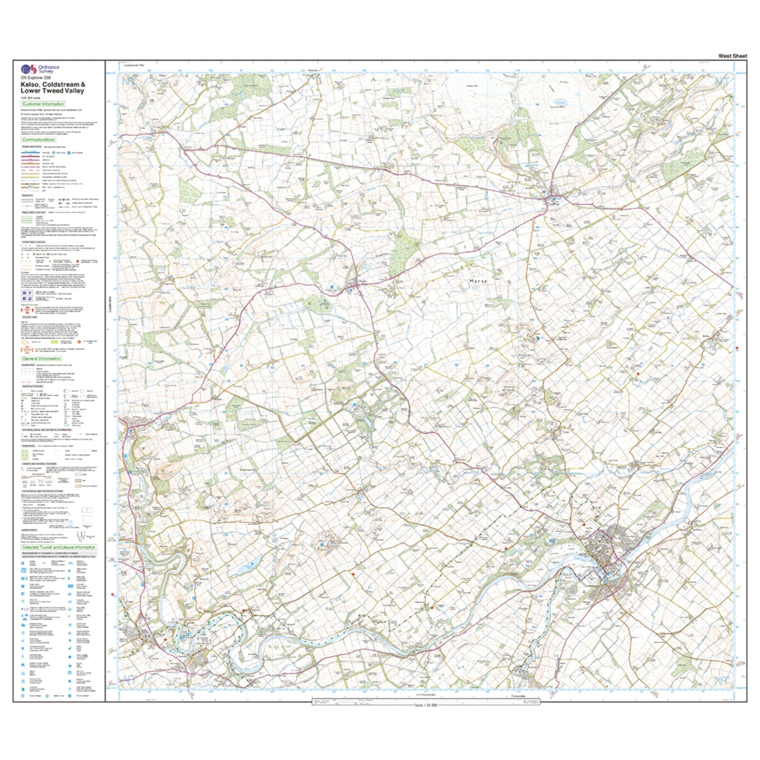 Explorer 339 Kelso, Coldstream & Lower Tweed Valley Map With Digital Version