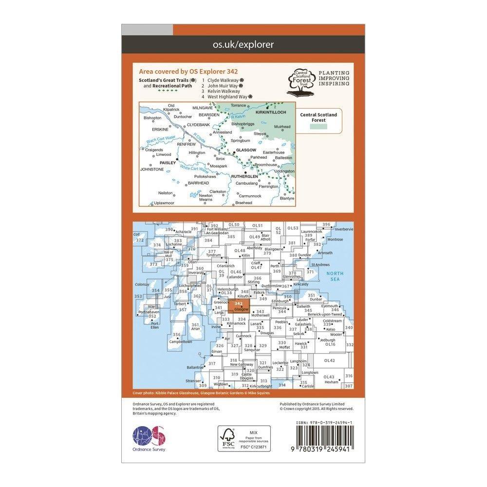 Explorer 342 Glasgow Map With Digital Version