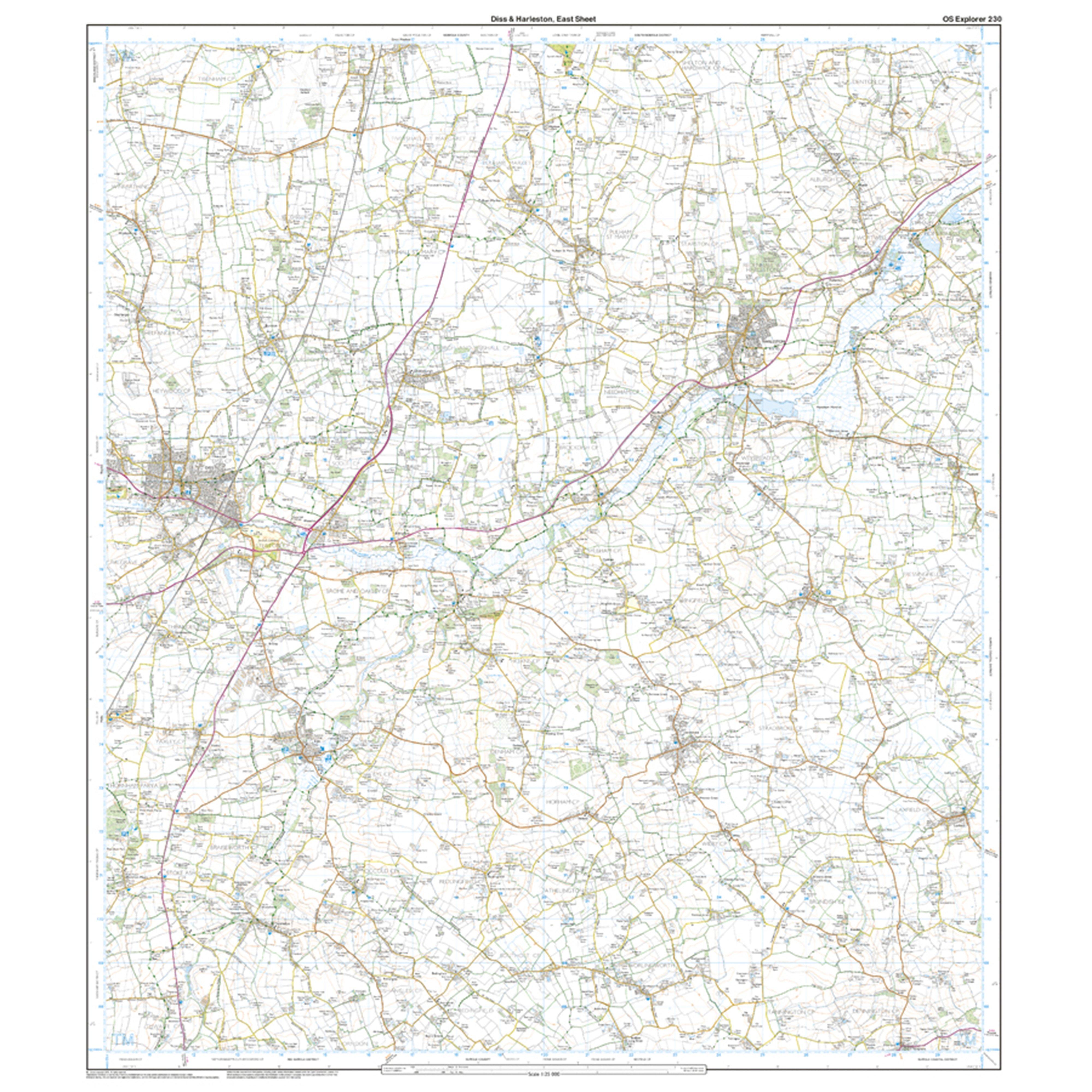 Explorer Active 230 Diss & Harleston Map With Digital Version